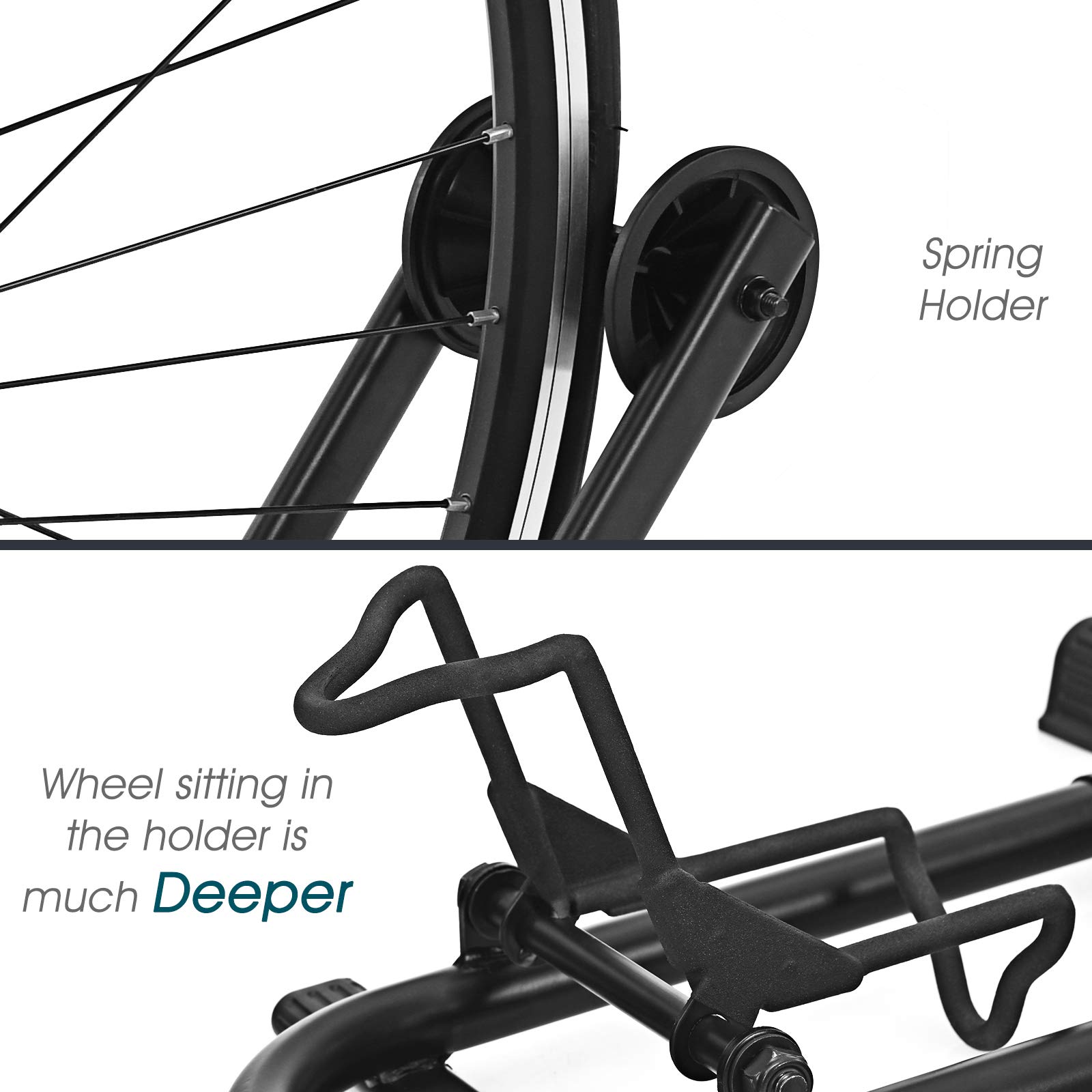 Goplus Foldable Bicycle Floor Stand - Heavy Duty Steel Bike Parking Rack for 20