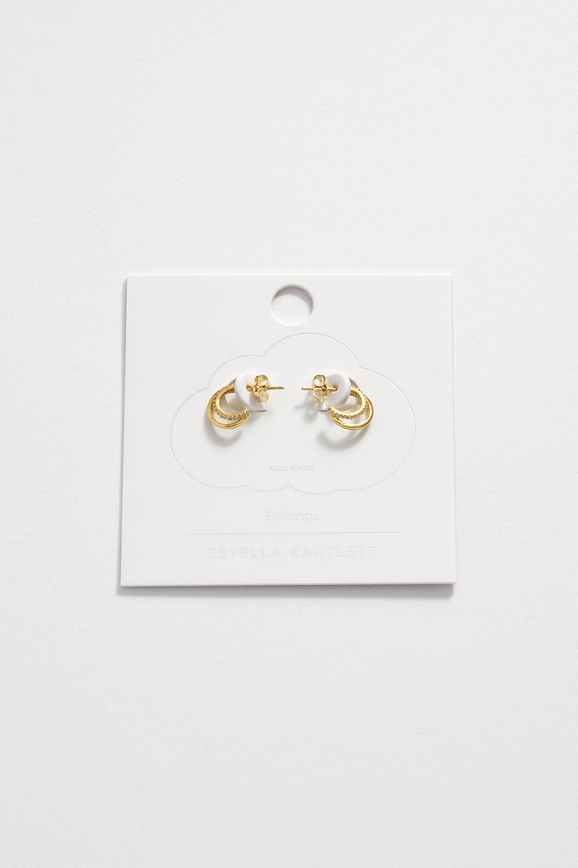 14K Gold Plated CZ Double Illusion Hoop Earrings for Women - Elegant Cubic Zirconia Dangle Earrings for Party, Wedding & Everyday Wear (Ebe5092G)