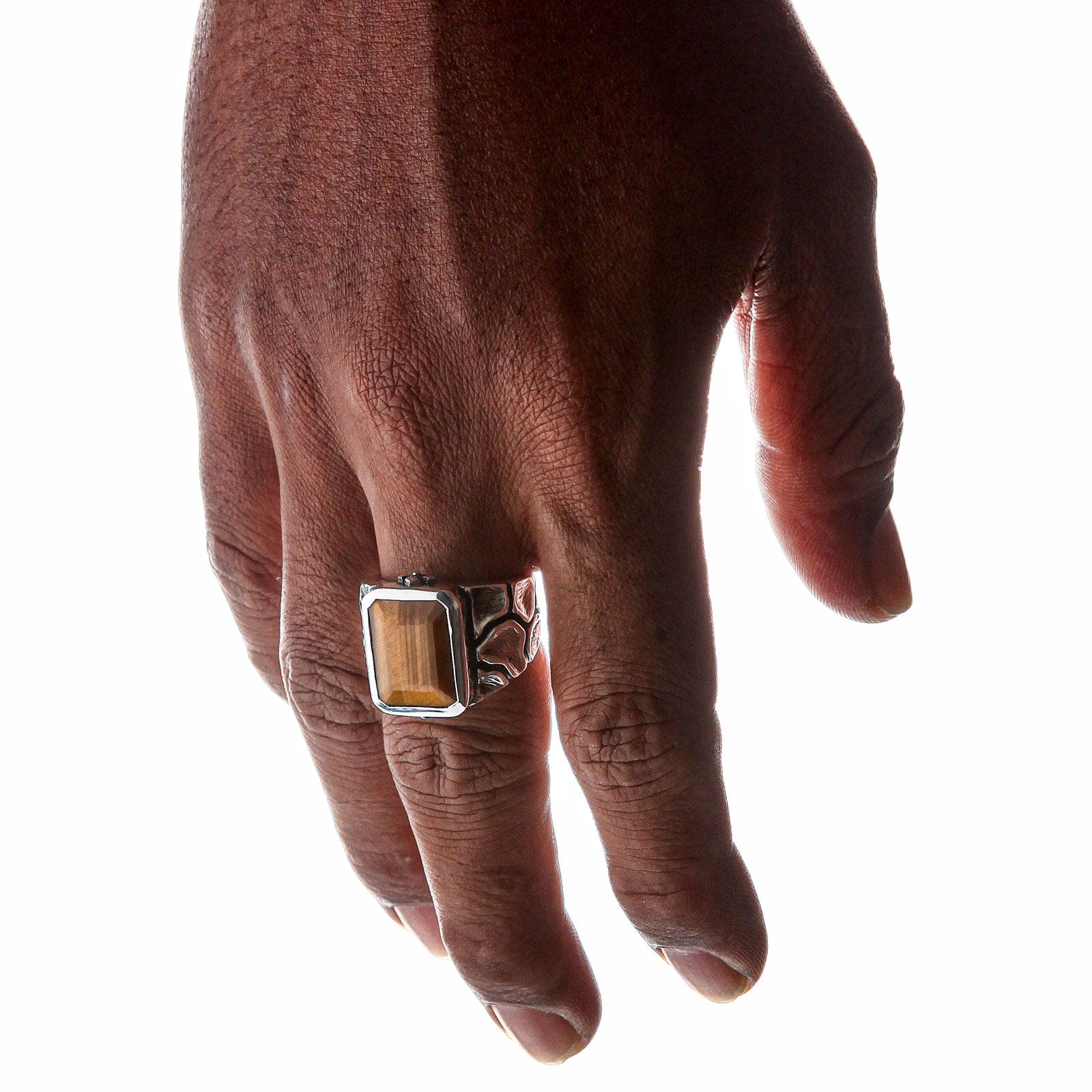 Tigers Eye Sterling Silver Men's Ring - Handmade Natural Gemstone Jewelry for Gifts & Everyday Wear