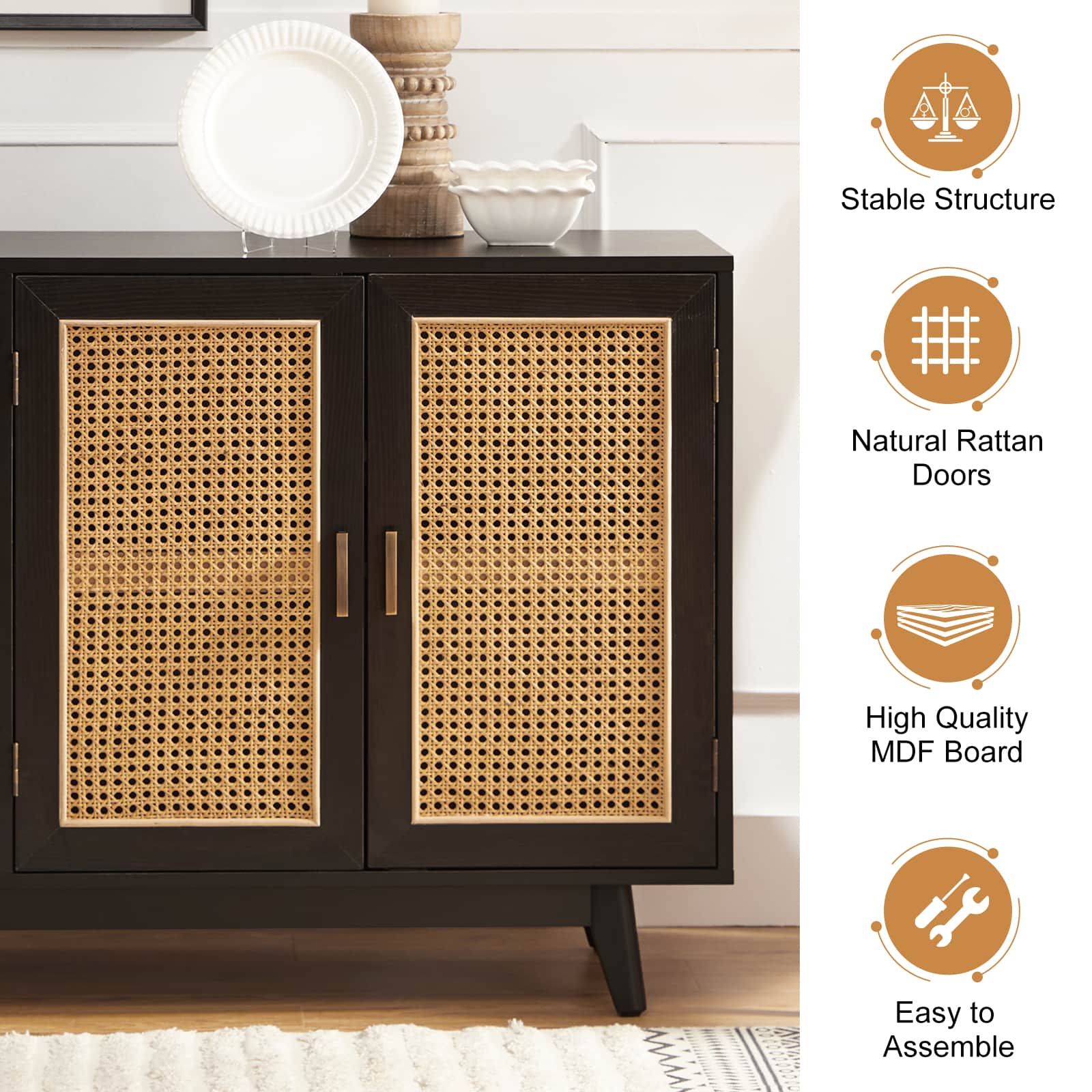 65 Inch TV Stand Console Table with Storage - Modern Entertainment Center for Living Room, Bedroom & Home Theater