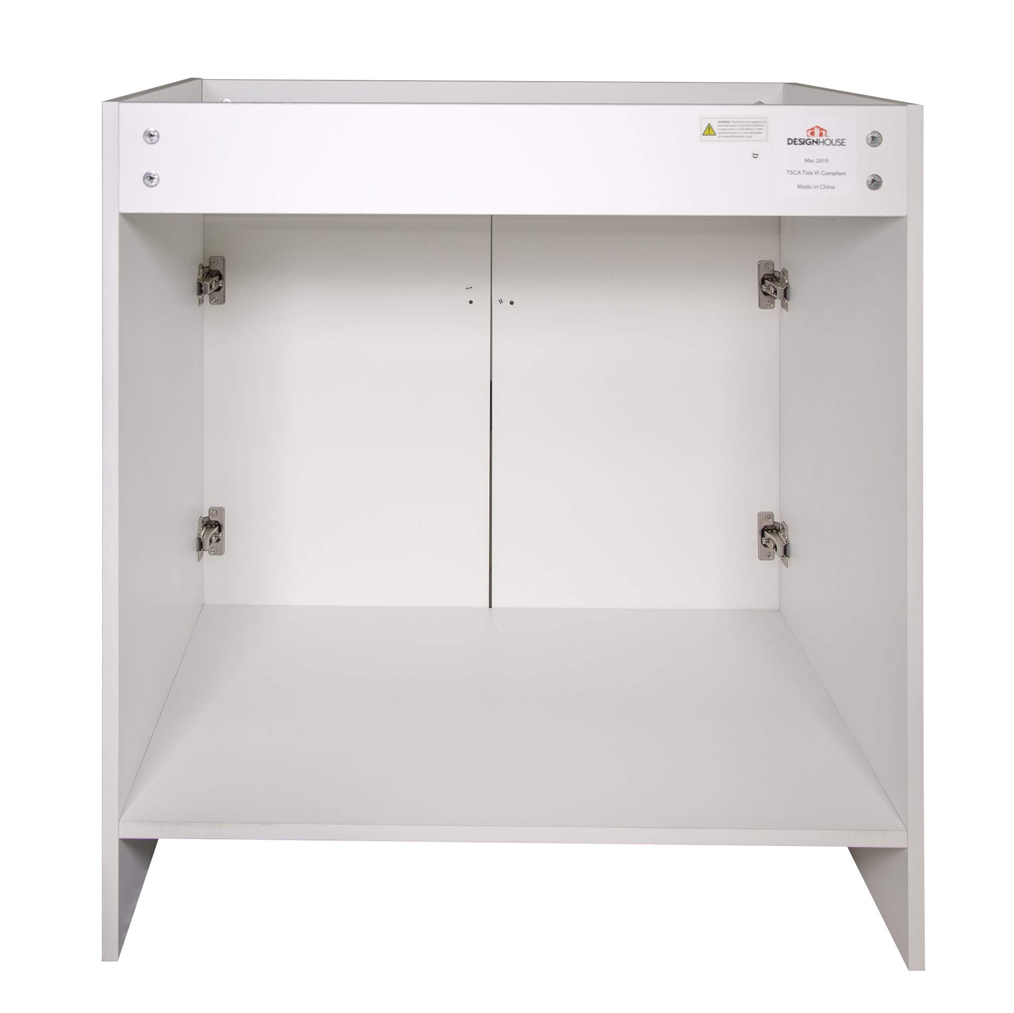 Wyndham 30-inch Unassembled Bathroom Vanity Cabinet Without Top - White Finish, 2 Door Design for Modern Bathroom Remodeling | Perfect for Small Bathrooms & Powder Rooms