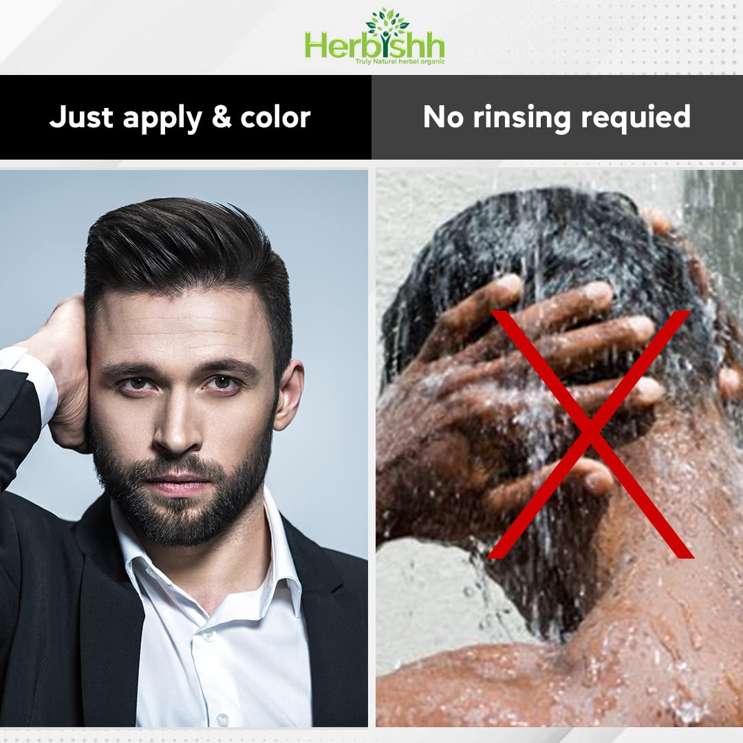 Herbishh Gray Hair Color Shampoo & Cream Set - 500ml Natural Hair Dye for Women & Men - Covers Gray Hair Instantly - Perfect for Home Use & Salon Styling