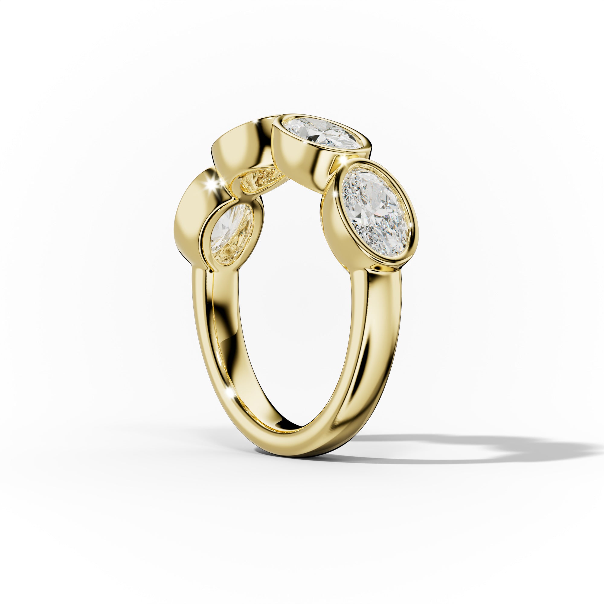 2.0 Carat East West Oval Cut Bezel Set Diamond Anniversary Band - Elegant Wedding Ring for Women, Perfect for Anniversary, Engagement & Special Occasions