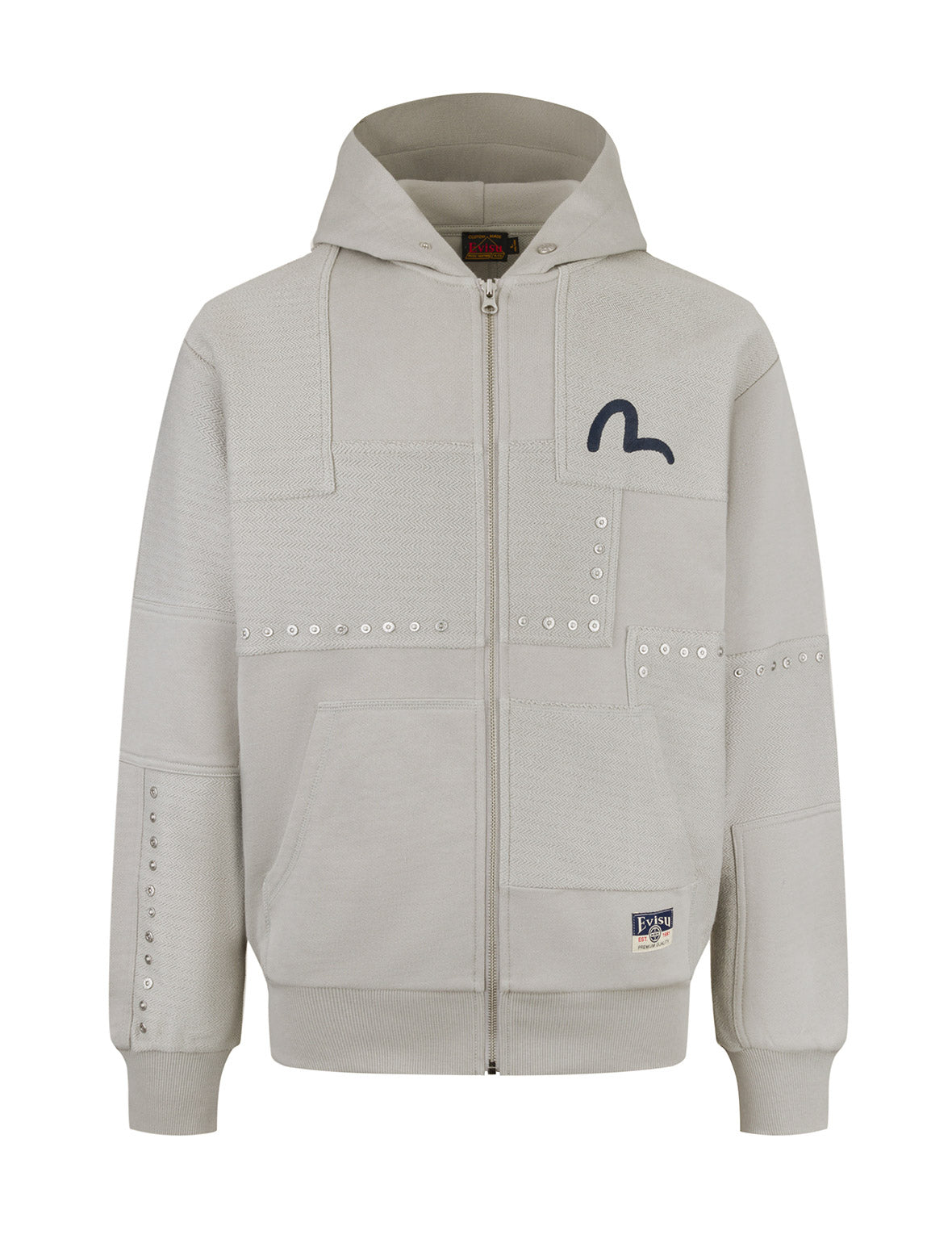 Seagull Embroidery Relaxed Fit Hoodie - Soft Fabric Blocking Sweatshirt for Men & Women | Perfect for Casual Wear, Outdoor Activities, and Street Fashion