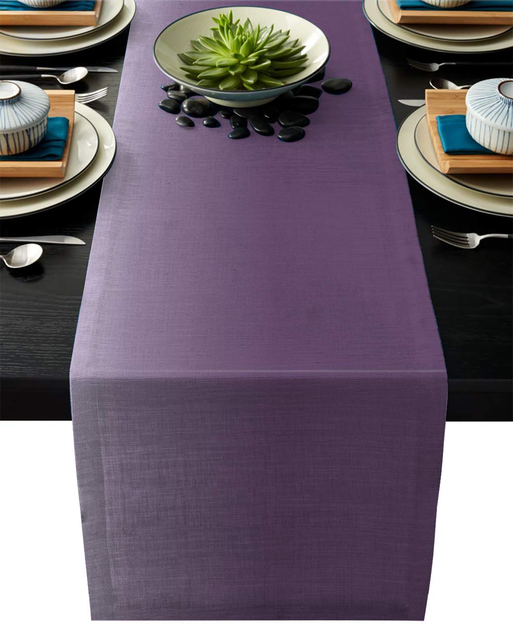 Purple Ombre Table Runner 14x72in for Wedding, Birthday & Baby Shower Decor