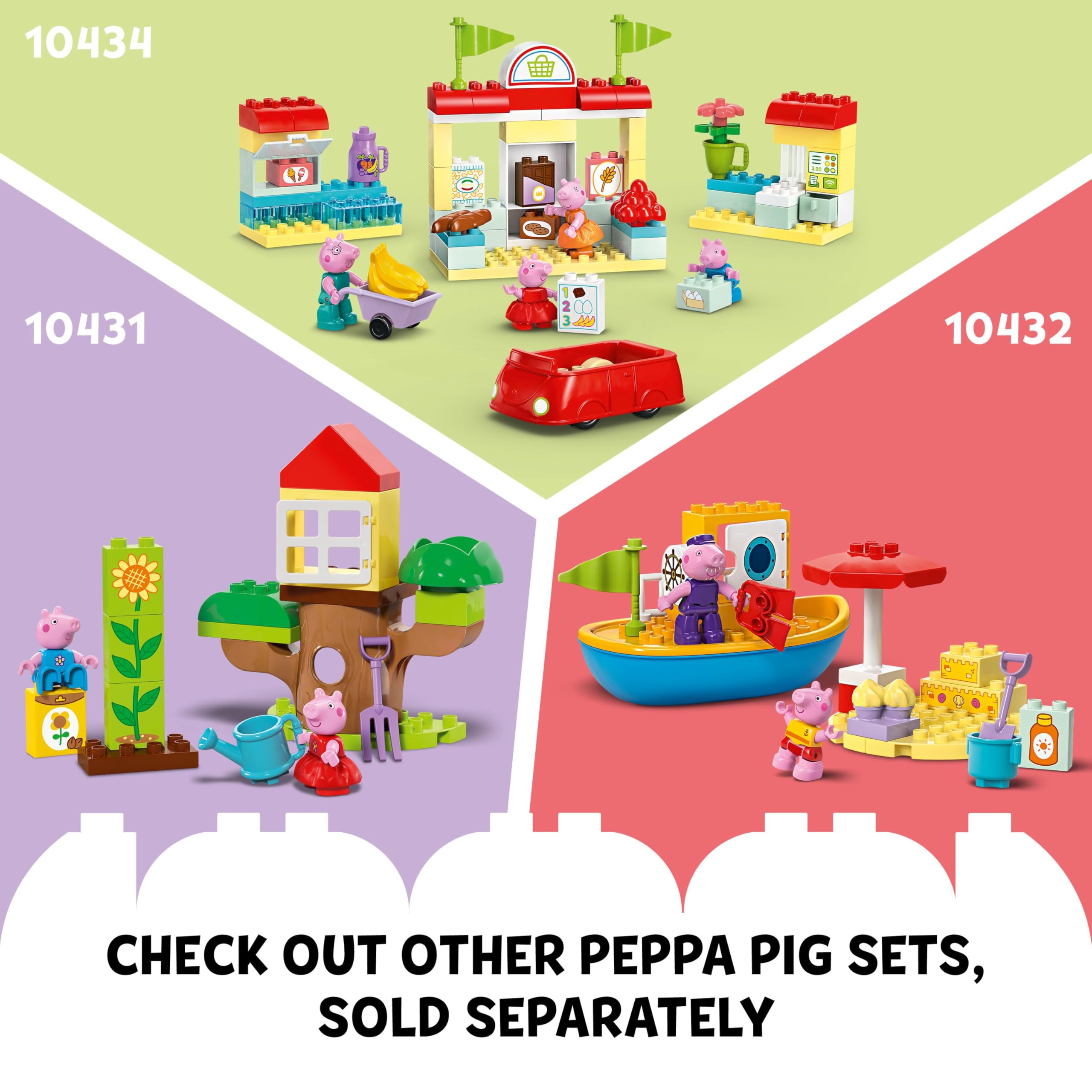 LEGO DUPLO Peppa Pig Birthday House Playset with 3 Animal Figures - Educational Building Toy for Toddlers Age 2+ - Creative Role Play Dollhouse for Girls & Boys - Perfect Gift for Birthday Parties & Preschool Learning (Set 10433)