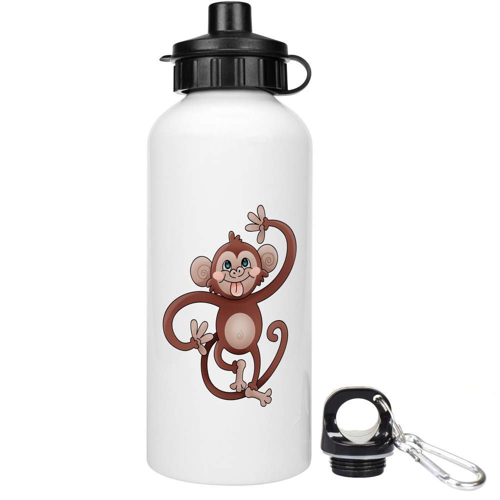 600ml 'Cheeky Monkey' Reusable Water Bottle - BPA Free Leak Proof Sports Drink Bottle for Gym, Hiking & School (WT00030793)