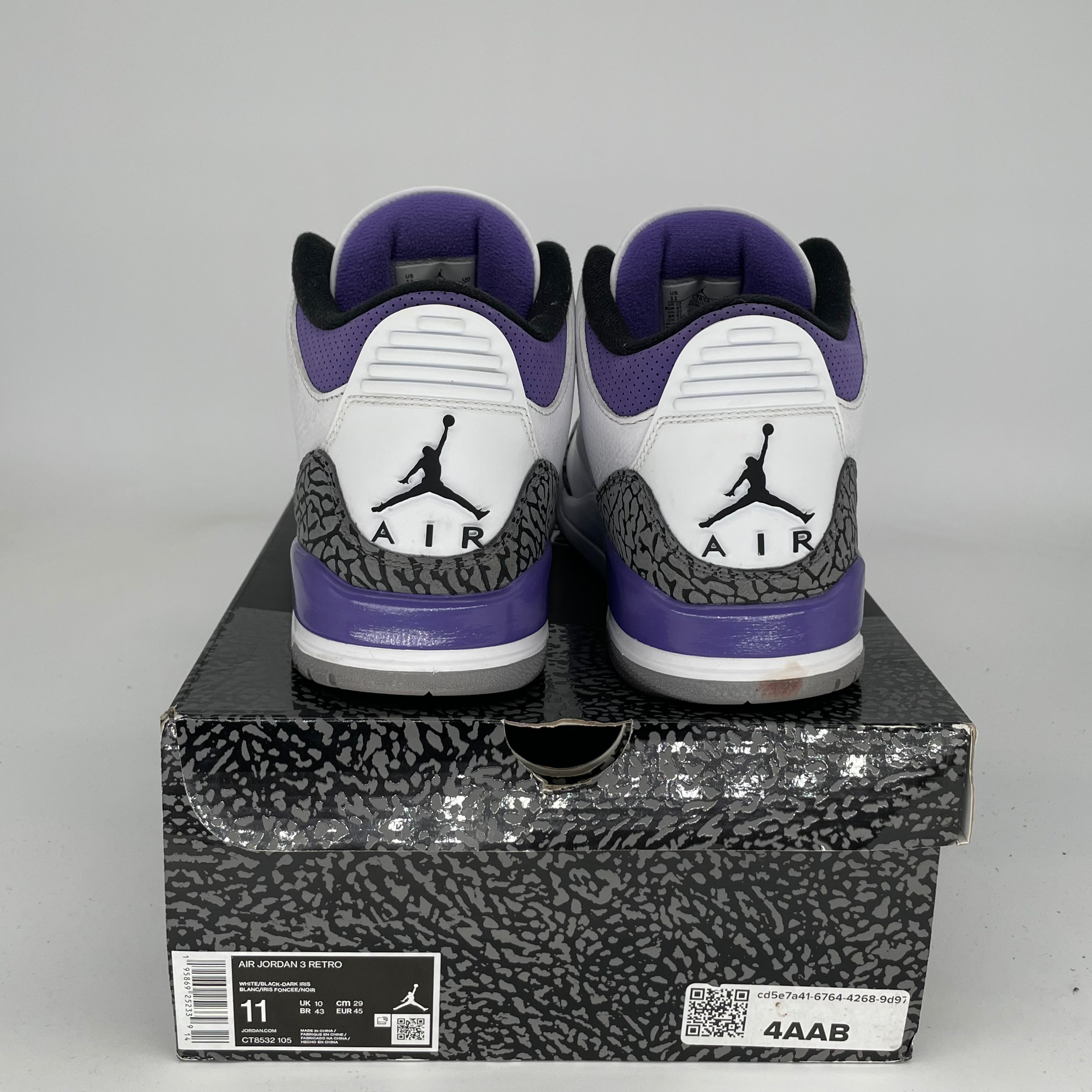 AIR JORDAN 3 DARK IRIS Men's Basketball Shoes Size 11 - CT8532 105 | Retro Sneakers for Running, Gym & Streetwear Fashion