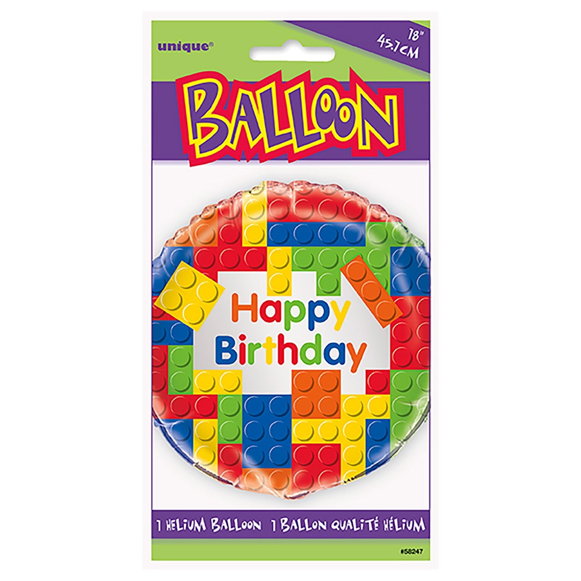 18 Inch Round Block Birthday Foil Balloon - 1 Count, Perfect for Birthday Parties, Baby Showers & Anniversary Celebrations