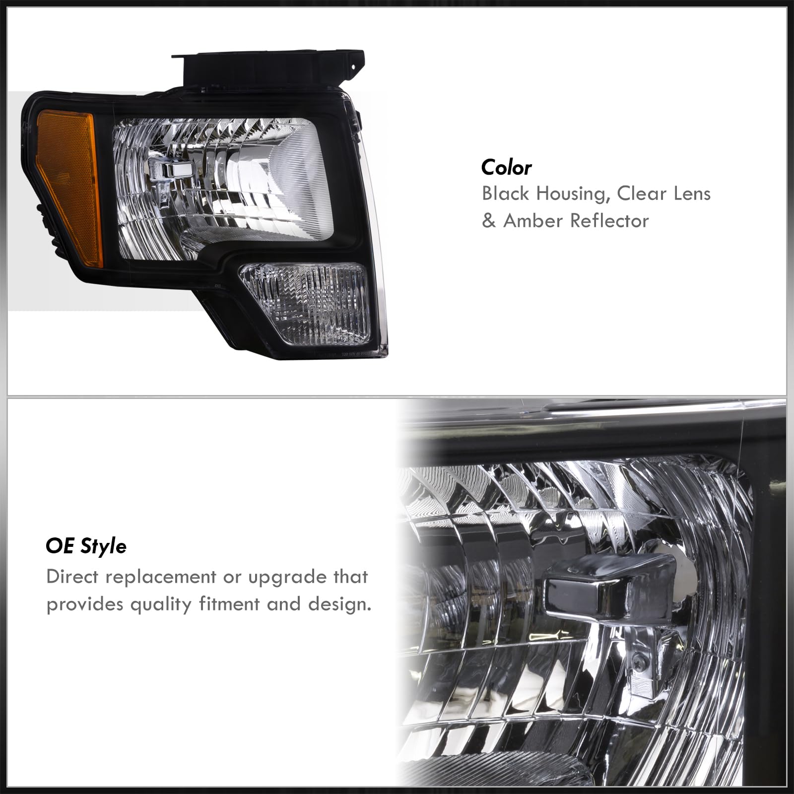 OE Style Halogen Headlights for Ford F-150 2009-2014 - Driving & Signal Lights