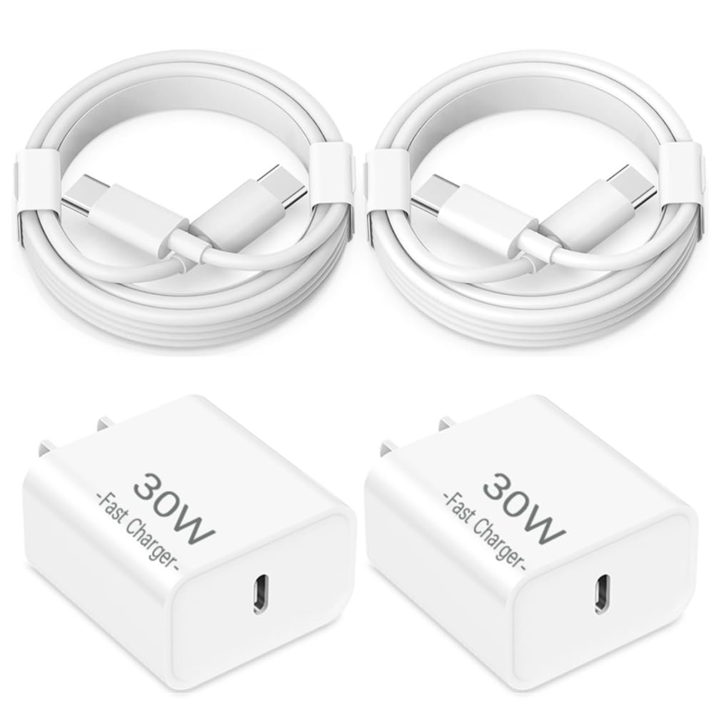Apple MFi Certified 30W USB C Fast Charger Block & 6FT Cable (2 Pack) - Compatible with iPhone 16/16 Plus/16 Pro/16 Pro Max/15/15 Pro Max - Perfect for Home, Office & Travel Charging