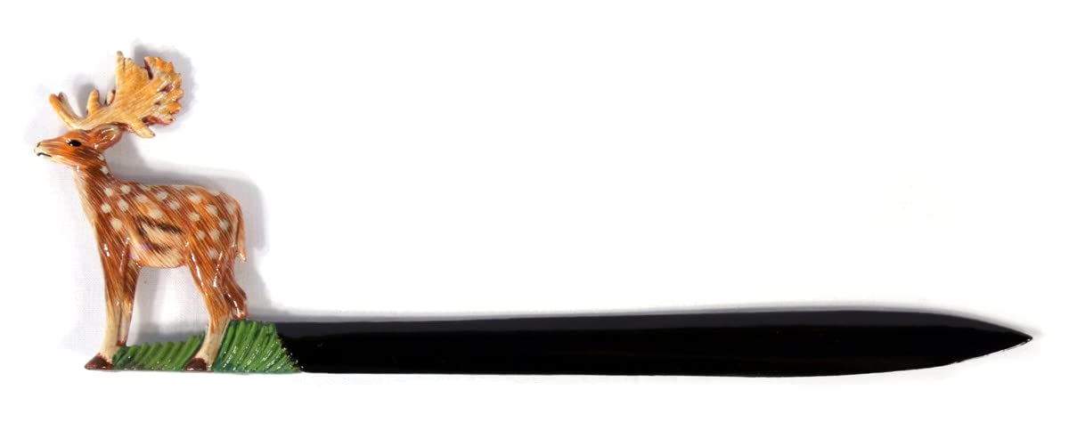 Hand Painted Reindeer Letter Opener - Unique Christmas Gift for Office & Home Use - Perfect for Holiday Cards, Invitations & Mail Opening