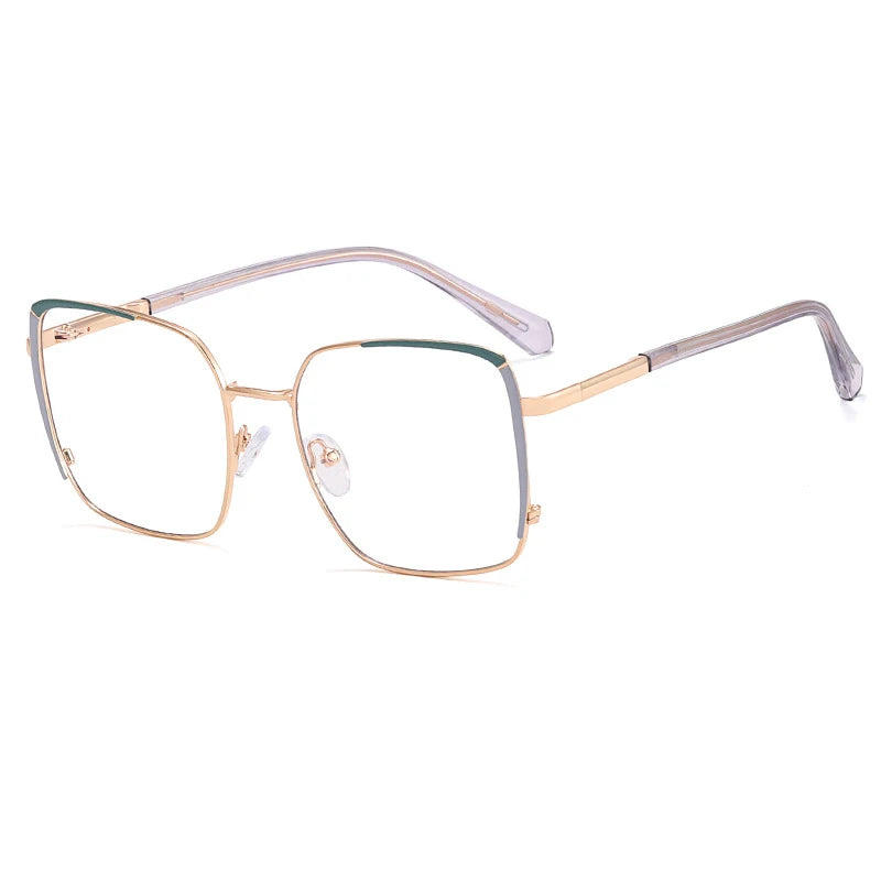 CCspace Women's Full Rim Oversize Square Alloy Eyeglasses Frame 57184 - Stylish Reading Glasses for Work, Office & Everyday Fashion Accessory
