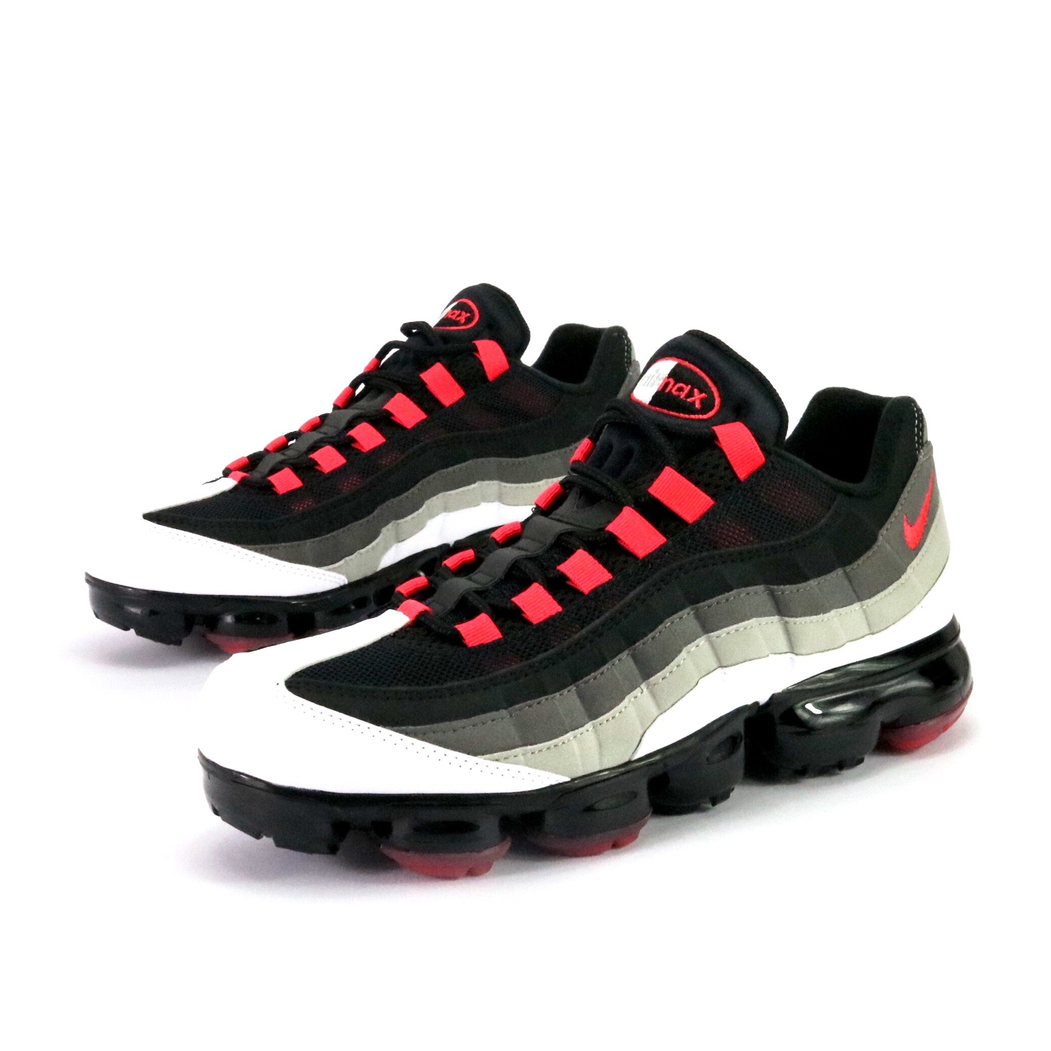 Nike Air VaporMax 95 Running Shoes - White/Hot Red/Dark Pewter for Men & Women | Comfortable Lightweight Sneakers for Jogging, Gym Workouts & Daily Wear