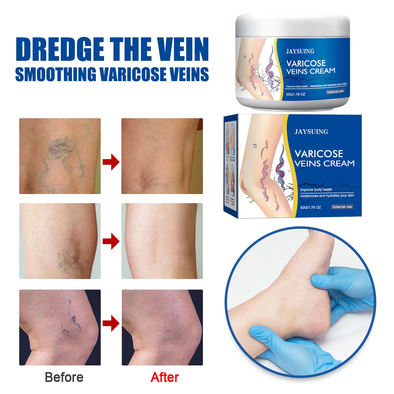 **Relaxing Body & Leg Cream for Pain Relief - Improves Blood Circulation - 50G (3 Pack) - Perfect for Post-Workout Recovery & Nighttime Relaxation**