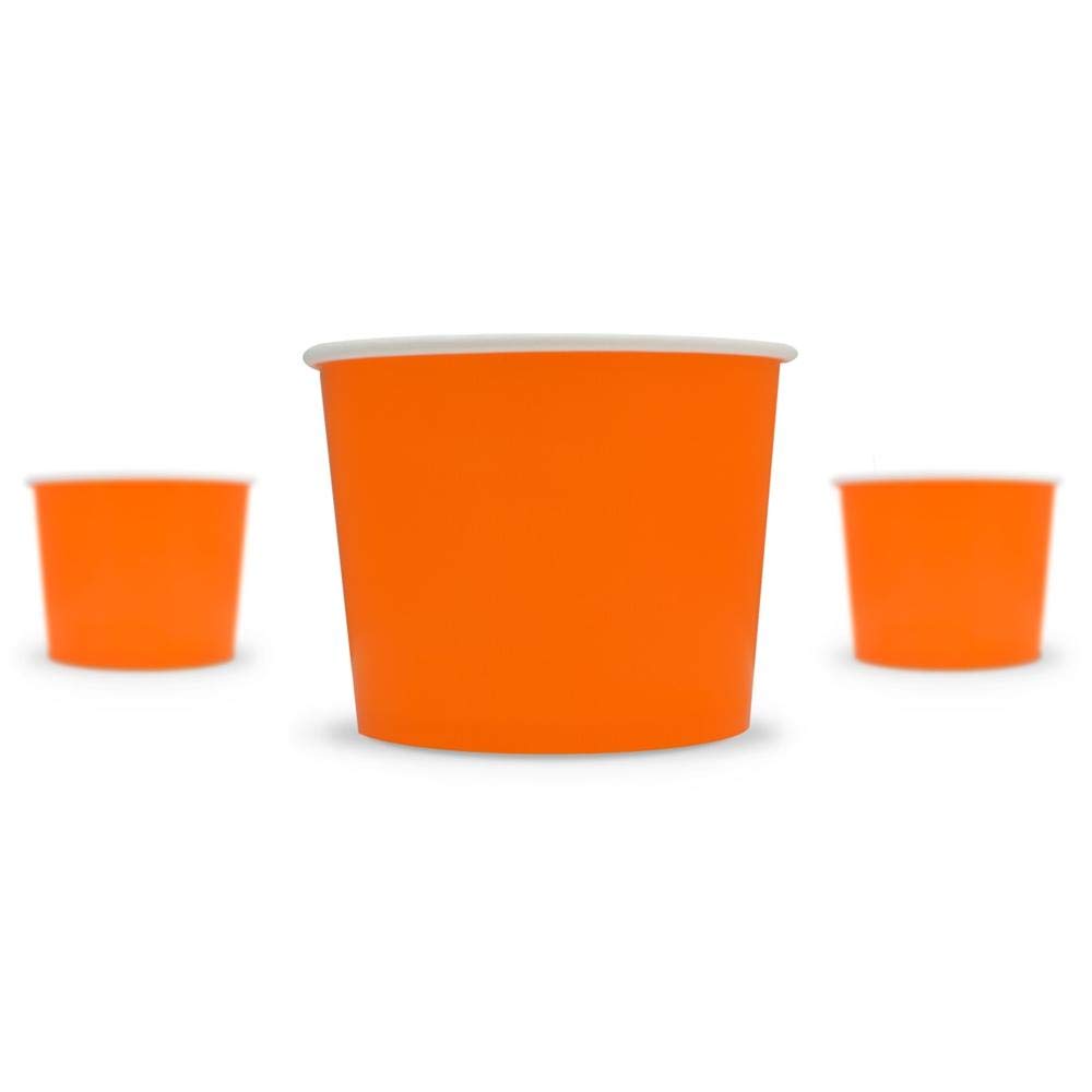 UNIQ 12 oz Disposable Ice Cream Paper Cups - 1000 Pcs Bulk Pack for Frozen Desserts, Yogurt, Gelato & Food Service - Eco-Friendly Orange Bowls & Containers - Perfect for Ice Cream Shops, Catering & Party Supplies