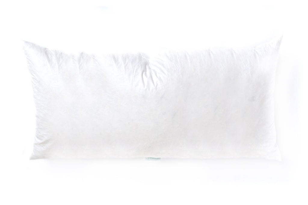 Extra Large Lumbar Feather Pillow Insert - Soft & Supportive Back Cushion for Sofa, Bed, Office Chair - Perfect for Home, Travel & Relaxation