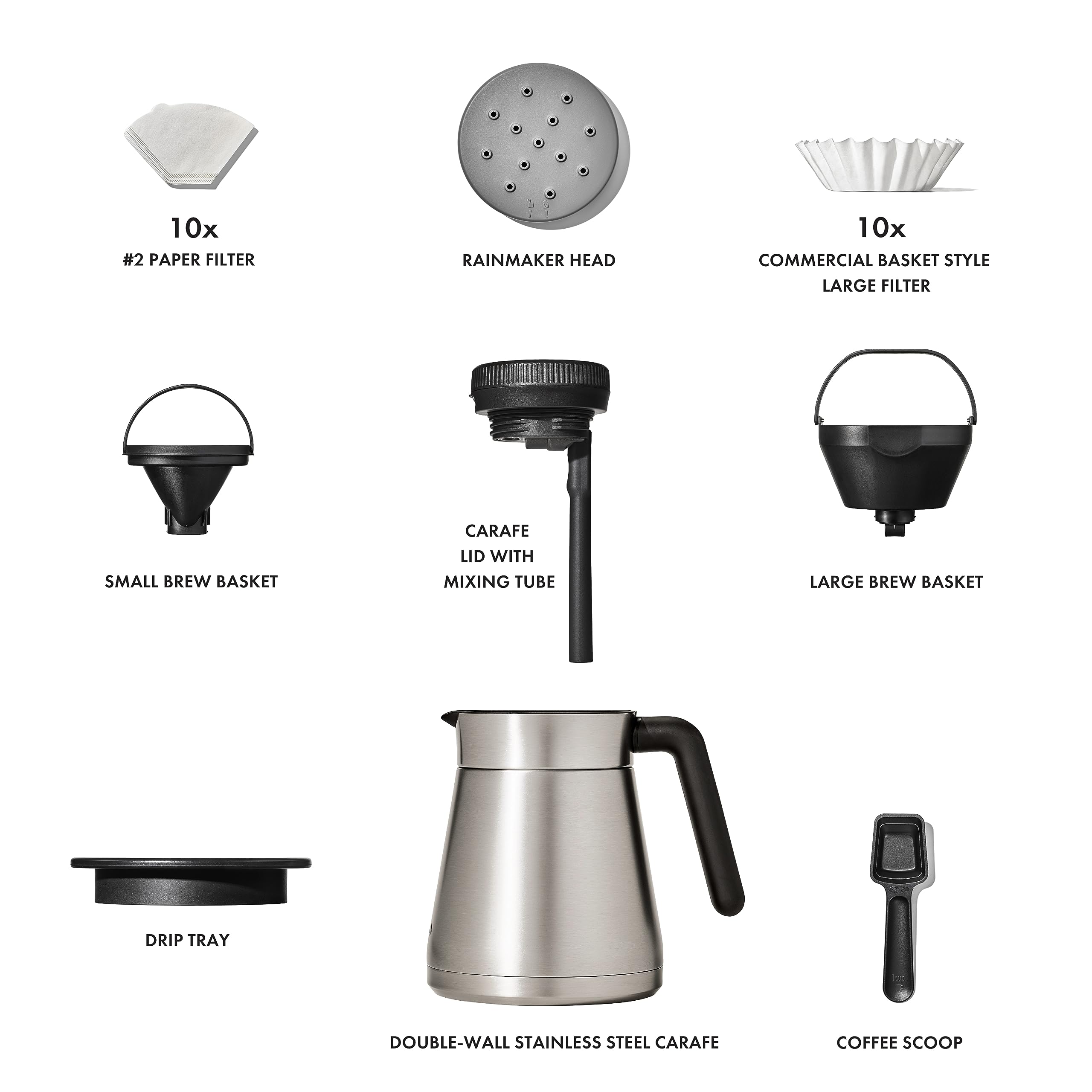 OXO Brew 12-Cup Programmable Coffee Maker with Podless Single-Serve Function - Stainless Steel Silver - Perfect for Home, Office & Entertaining