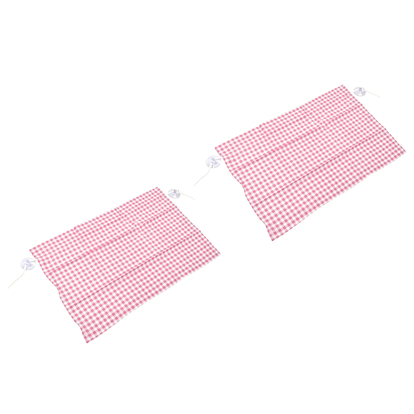 01 02 015 Pink Plaid Car Window Shade & Curtain Set with 4 Suction Cups - Perfect for Vans, SUVs, and Sedans - Sun Protection & Privacy Solution for Road Trips and Camping