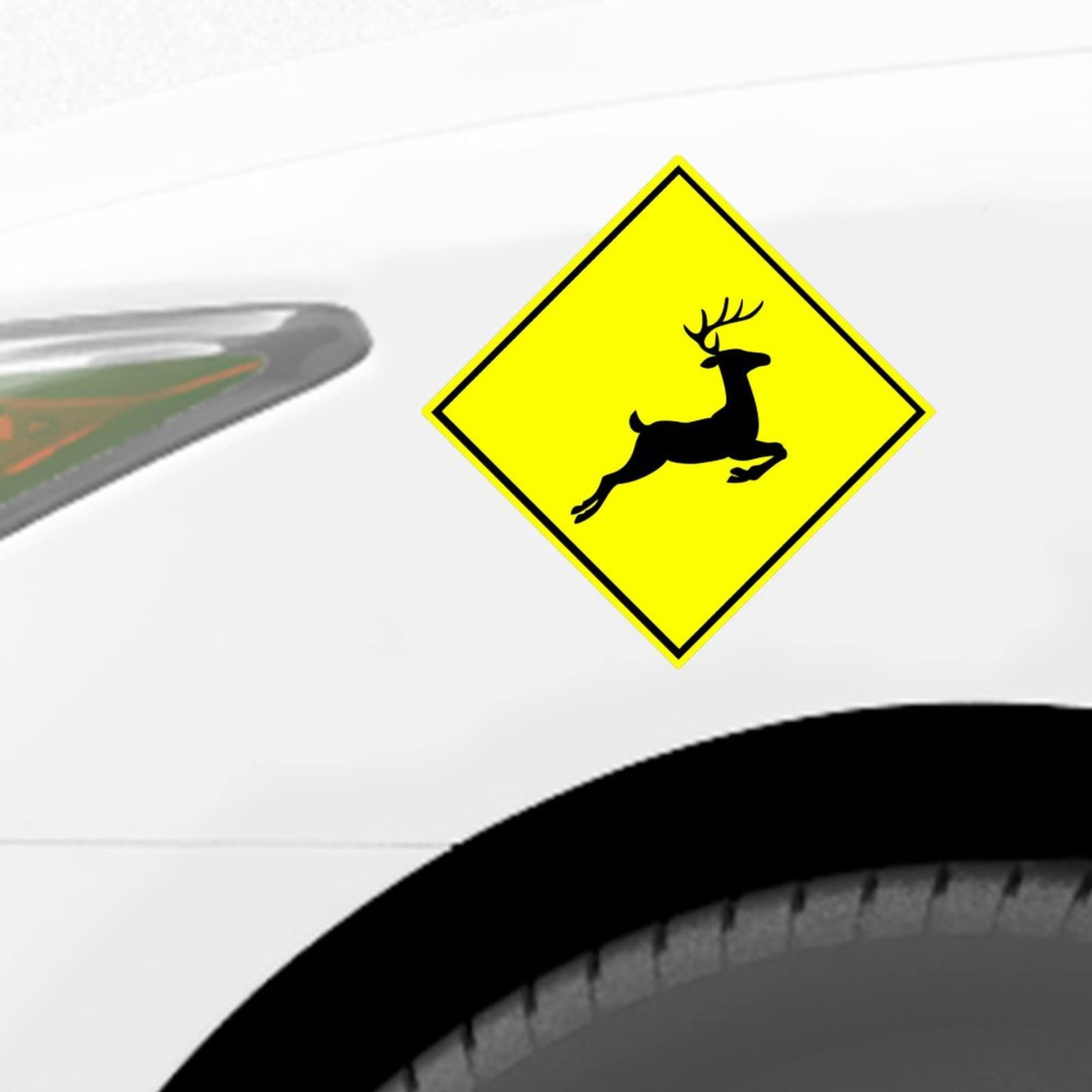 Caution Deer Vinyl Bumper Sticker - Deer Xing Vinyl Decals for Car, Laptop, Window - Animal Lover Gift, Deer Crossing Decoration for Outdoor Enthusiasts and Nature Lovers
