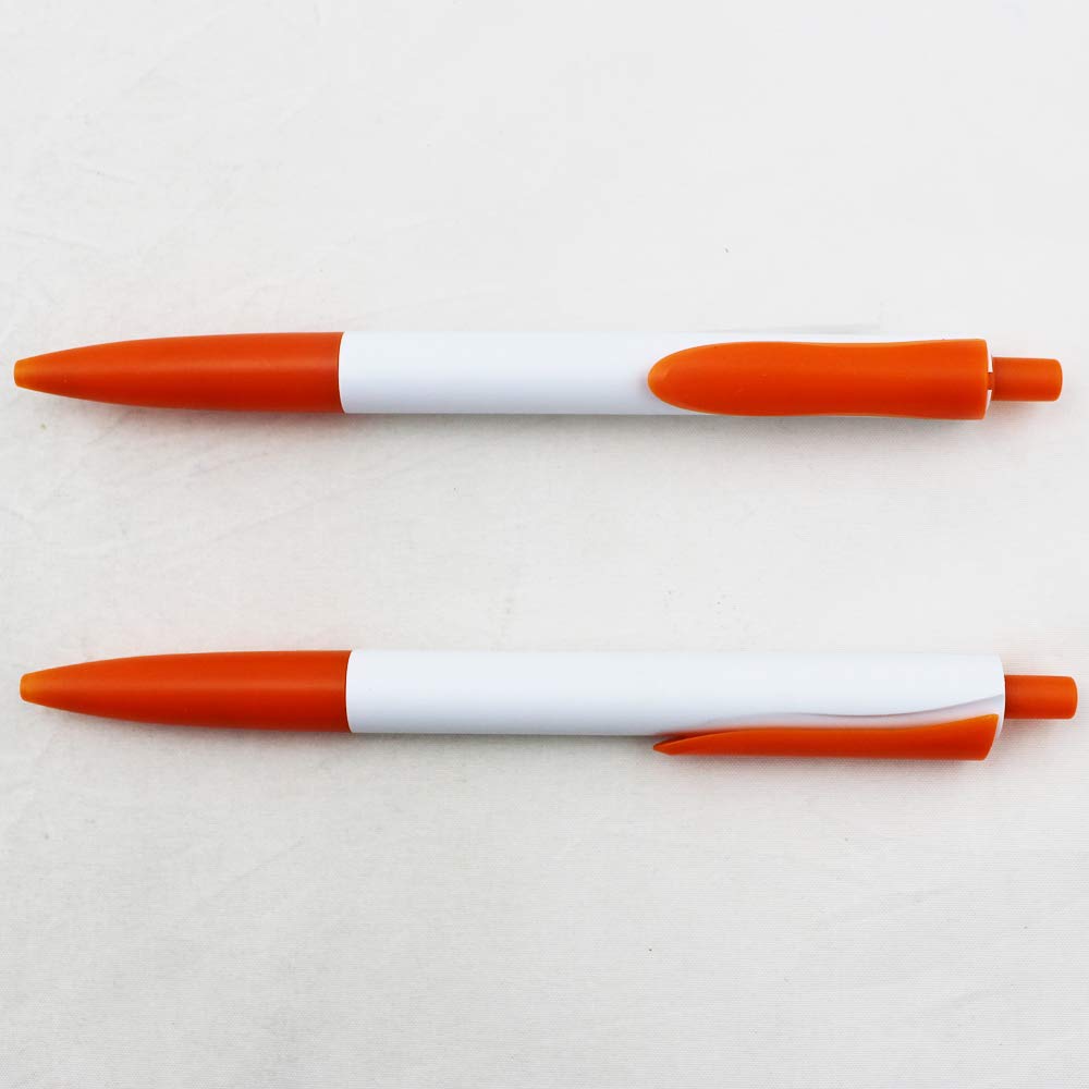 EZPENCILS & GIFTS Bulk Blank Ballpoint Pens - 50 Pack Colored Pens with Blue Ink, Orange Tip, Clip & Cap - Perfect for Office Supplies, School, Gifts & Promotional Giveaways
