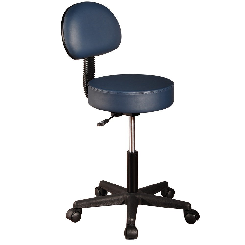 Professional Pneumatic Rolling Massage Stool with Backrest - Adjustable Height for Chiropractors, Therapists & Home Use - Relieve Back Pain & Improve Posture