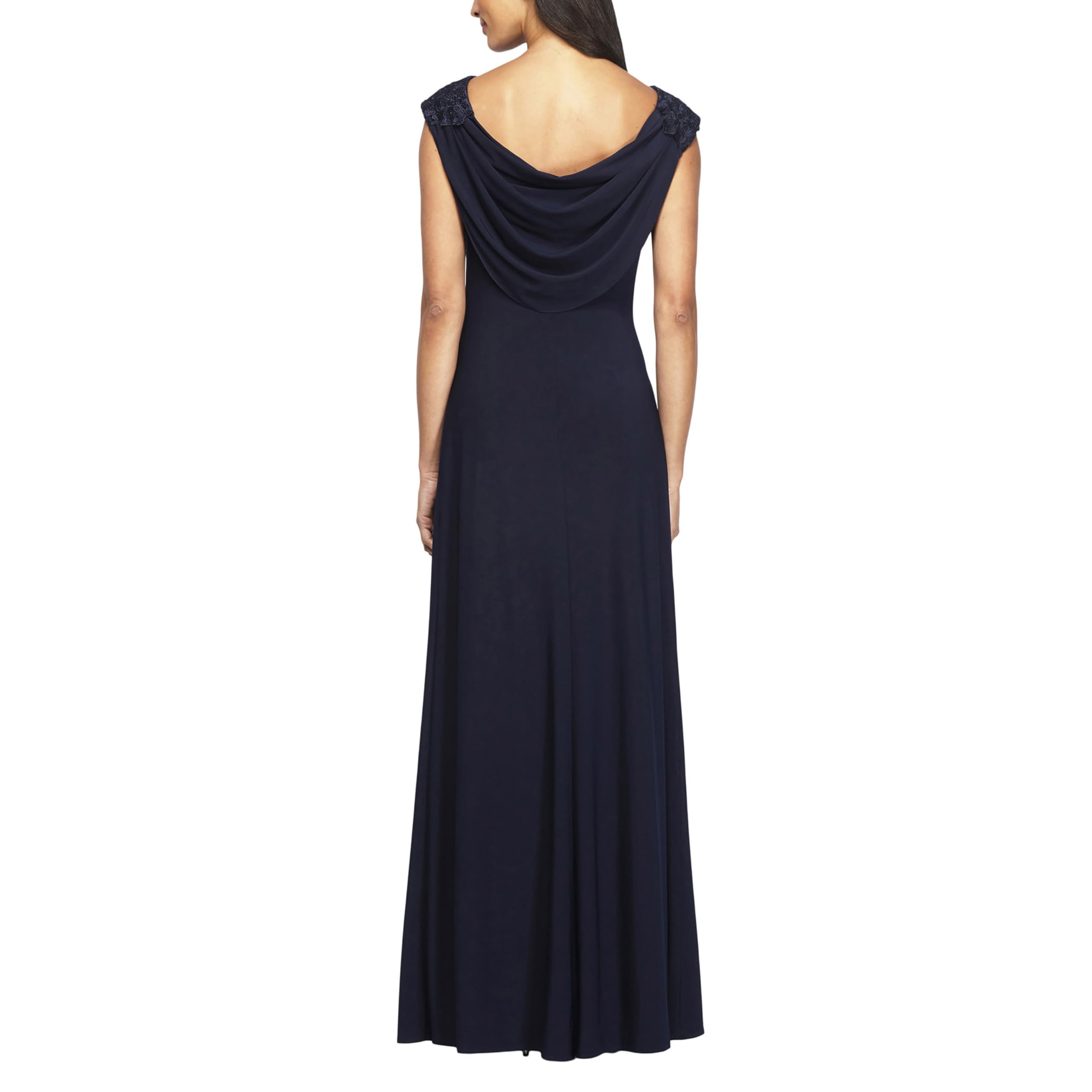 Alex Evenings Women's Long Cowl Back Mother of The Bride Dress - Elegant Formal Evening Gown for Weddings, Parties & Special Occasions (Petite & Regular Sizes) | Perfect for Wedding Guest, Cocktail Party & Black Tie Events