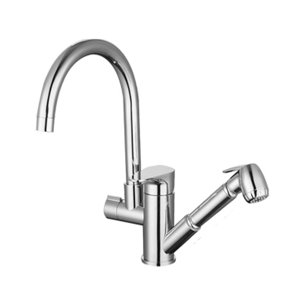 Stretchable Kitchen Faucet - Dual Function Hot & Cold Water Copper Sink Tap with 360° Swivel Spout, Universal Fit for 32mm to 40mm Apertures | Perfect for Washing Dishes, Filling Pots & Cleaning Vegetables