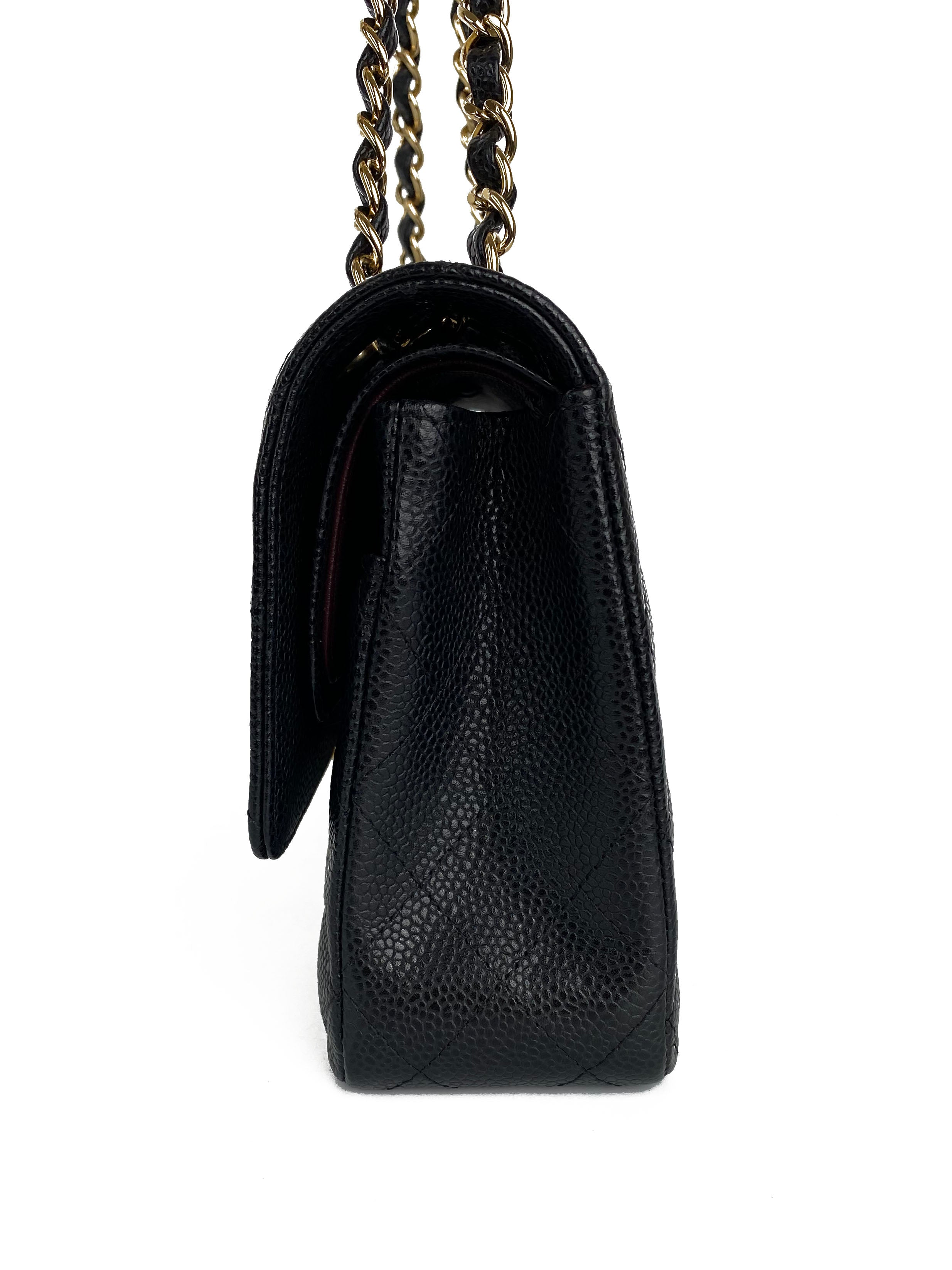 Chanel Medium Black Caviar Classic Flap Bag with Gold Hardware - Luxury Designer Handbag for Women, Perfect for Evening Events & Special Occasions