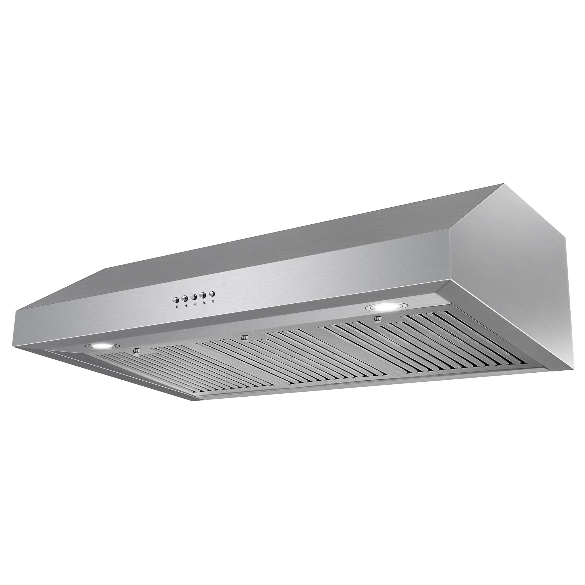 COSMO UC36 36-Inch Stainless Steel Under Cabinet Range Hood with 380 CFM Ducted Ventilation, LED Lights & Button Controls - Perfect for Modern Kitchens, Cooking, and Smoke Removal