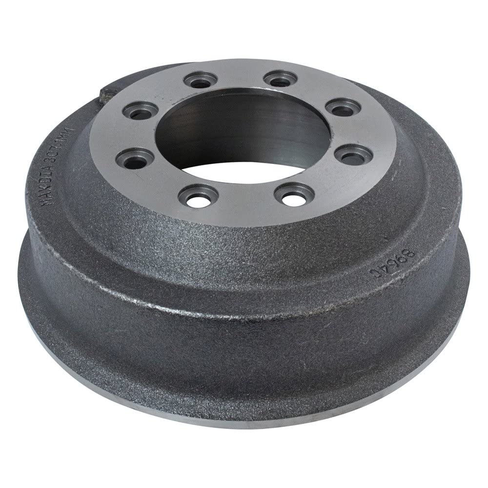 TRQ Rear Brake Drum Pair Set Compatible with 1987-1991 Ford E250/E350 Van & 1985-1997 Ford F250/F350 Truck - Heavy Duty Replacement for Smooth Braking Performance in Commercial & Fleet Vehicles