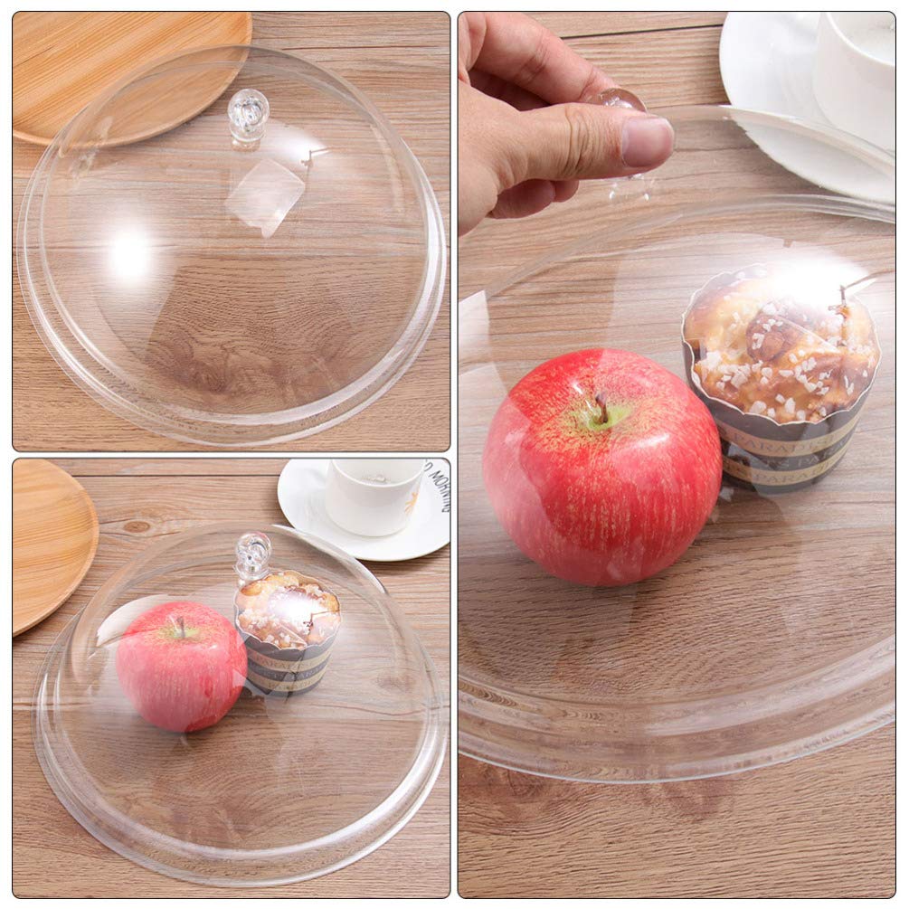 Hemoton 2-Pack Clear Acrylic Food Covers - 31cm Transparent Cake Domes with Handles for Fresh Food Display, Snack Protection & Kitchen Storage | Perfect for Bakeries, Buffets & Home Kitchen Use
