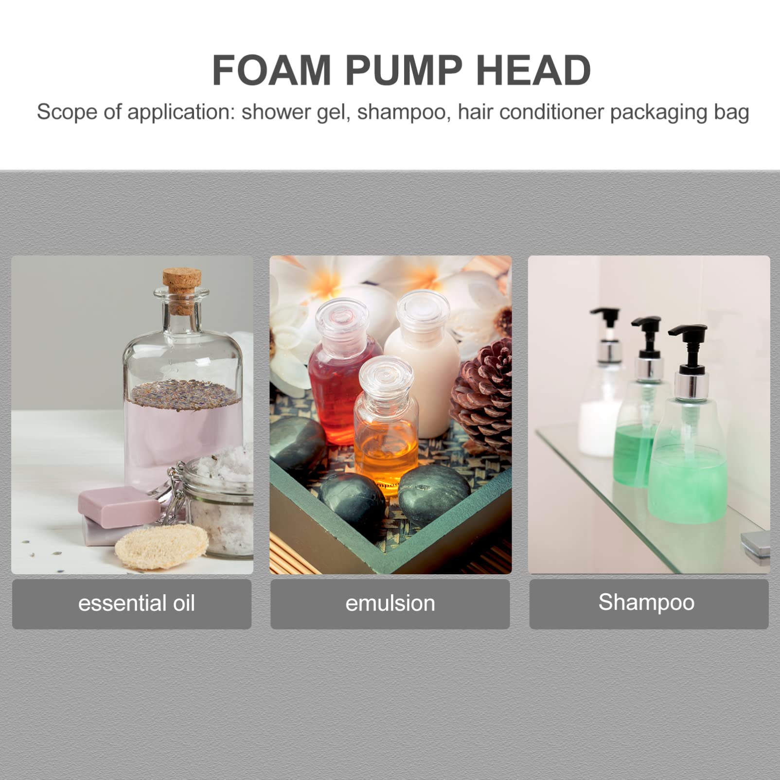 Healifty 3Pcs Foaming Soap Dispenser Pump Replacement Heads - 1.8 x 6.6 Inch Foam Soap Bottle Lids for Hand Soap & Lotion - Perfect for Bathroom, Kitchen & Travel Use