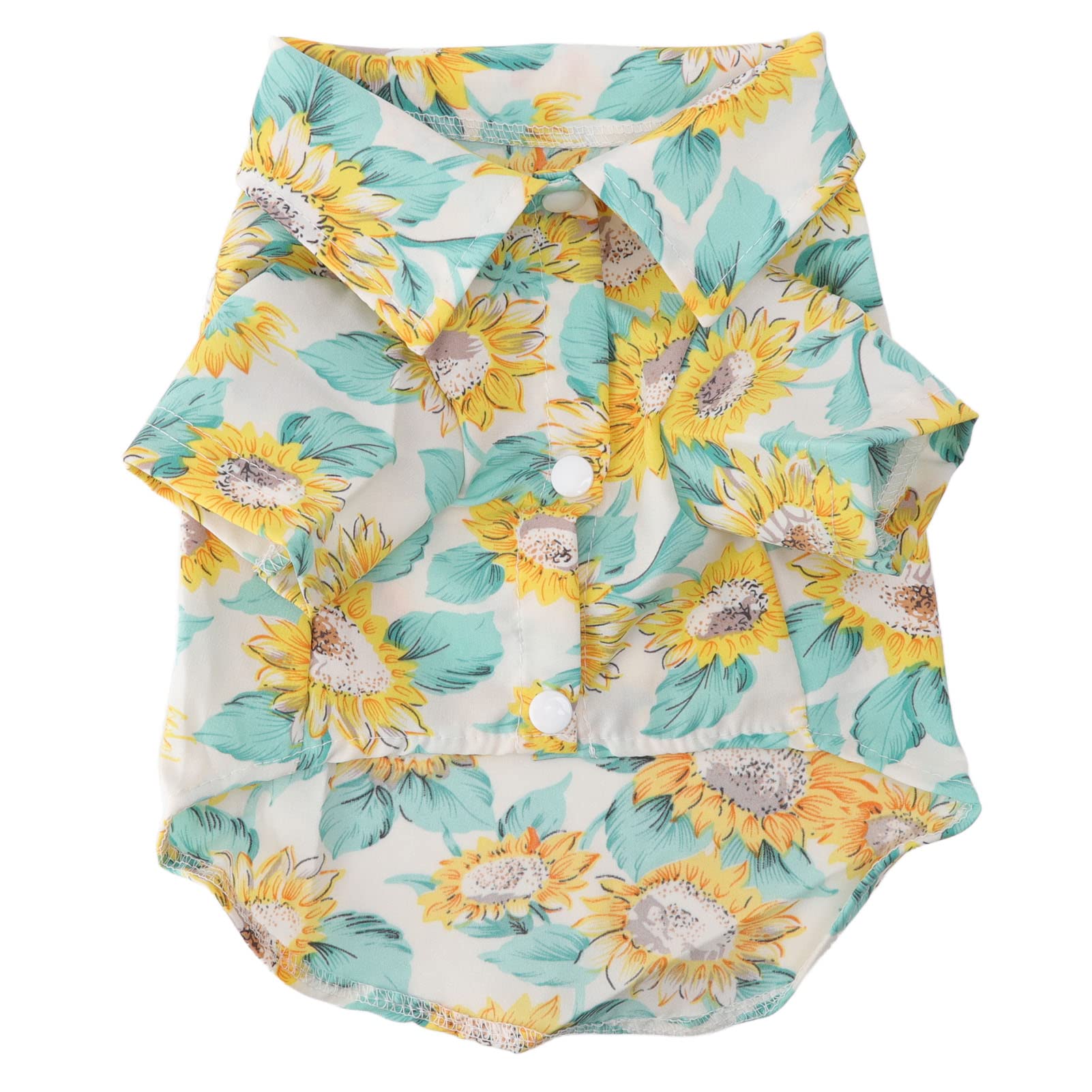 Tnfeeon Summer Dog T-Shirts - Hawaiian Sunflower Printed Breathable Pet Shirts for Hot Weather | Perfect for Beach, Vacation & Outdoor Adventures