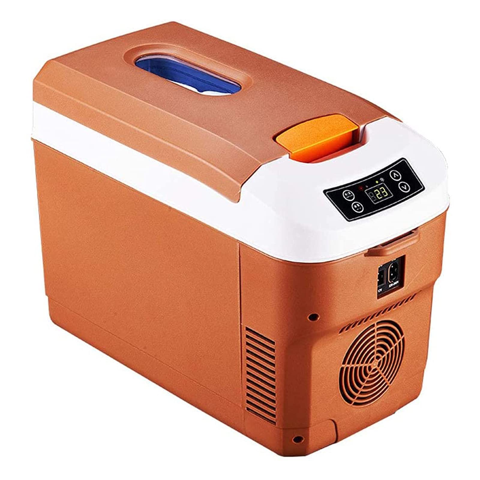Portable 15L Car Refrigerator - 12V/240V Dual Power Mini Fridge for Camping, Travel, Truck & Home Use | Compact Compressor Cooler with Quiet Operation | Perfect for Road Trips, Picnics & Outdoor Adventures (Brown)