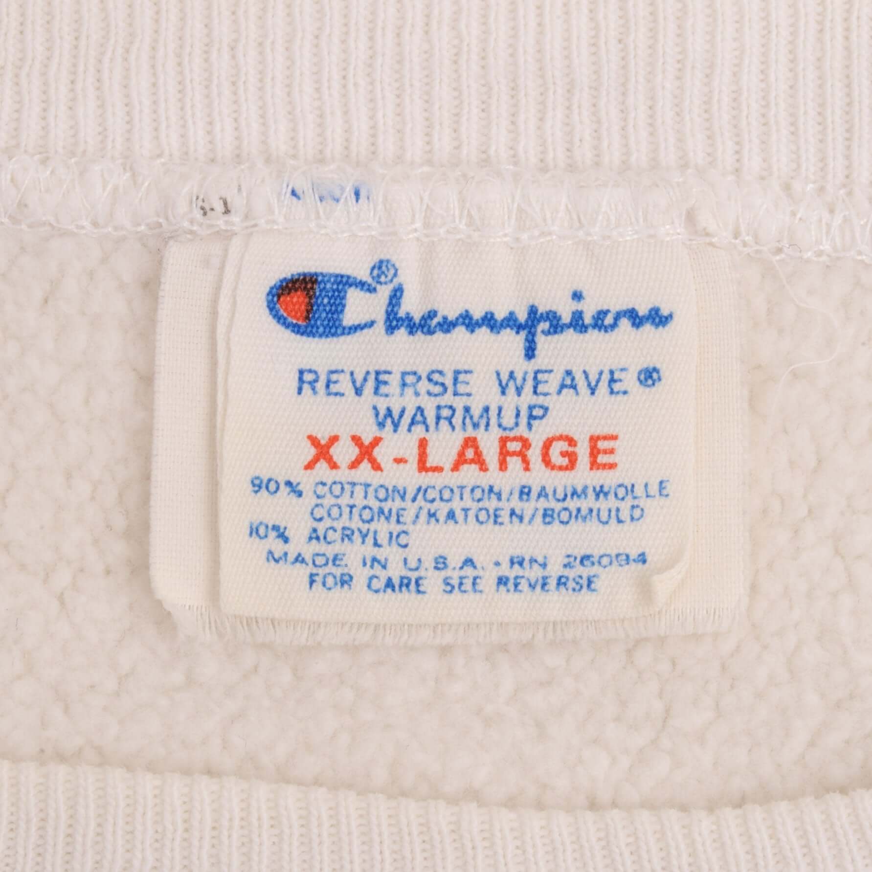 Vintage Champion Reverse Weave Hofstra Law White Sweatshirt 1980s XL Made in USA - Retro College Style for Casual Wear & Street Fashion