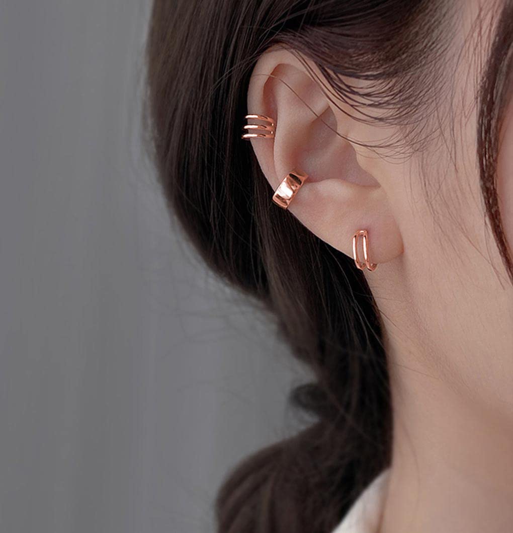 SLUYNZ Solid 925 Sterling Silver Ear Cuff Earrings for Women & Men - No Piercing Cartilage, Helix, Tri Ear Cuffs - Perfect for Parties, Weddings & Everyday Wear