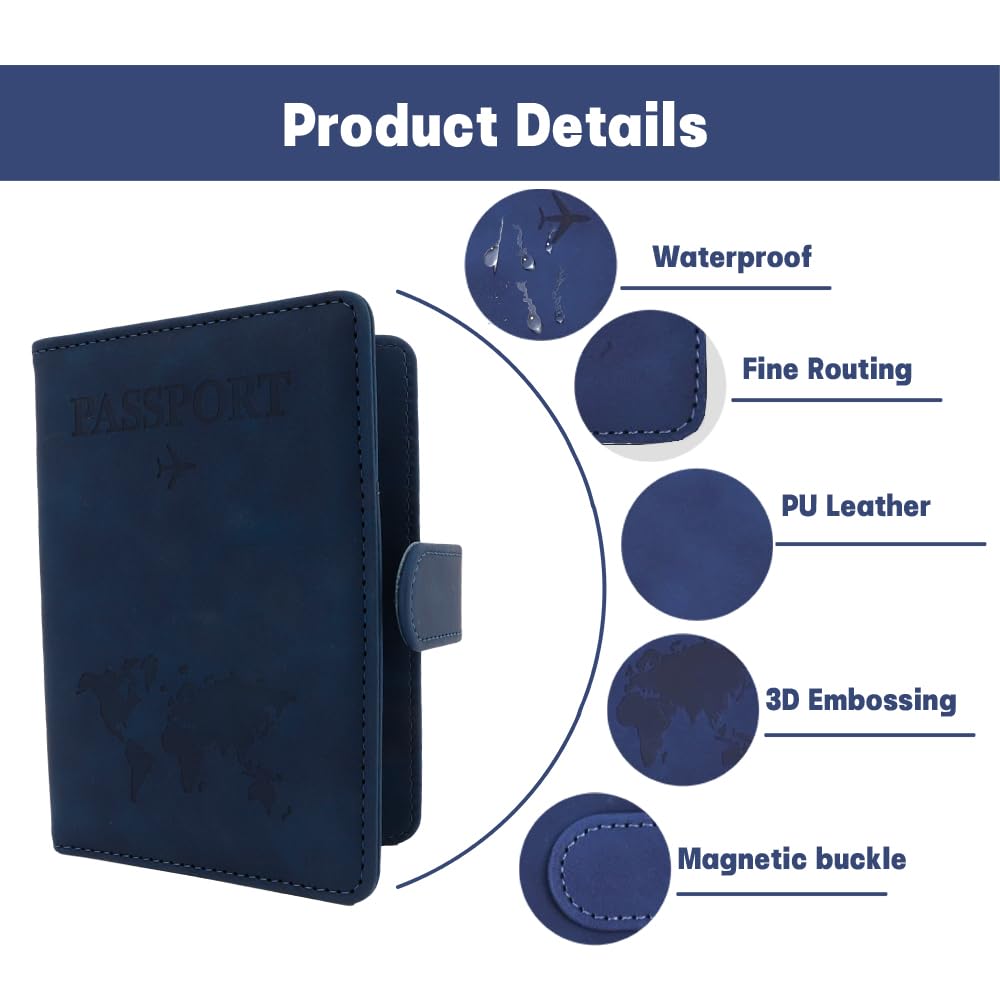 RFID Passport Holder - PU Leather Travel Wallet with Card Slots for Secure Journeys