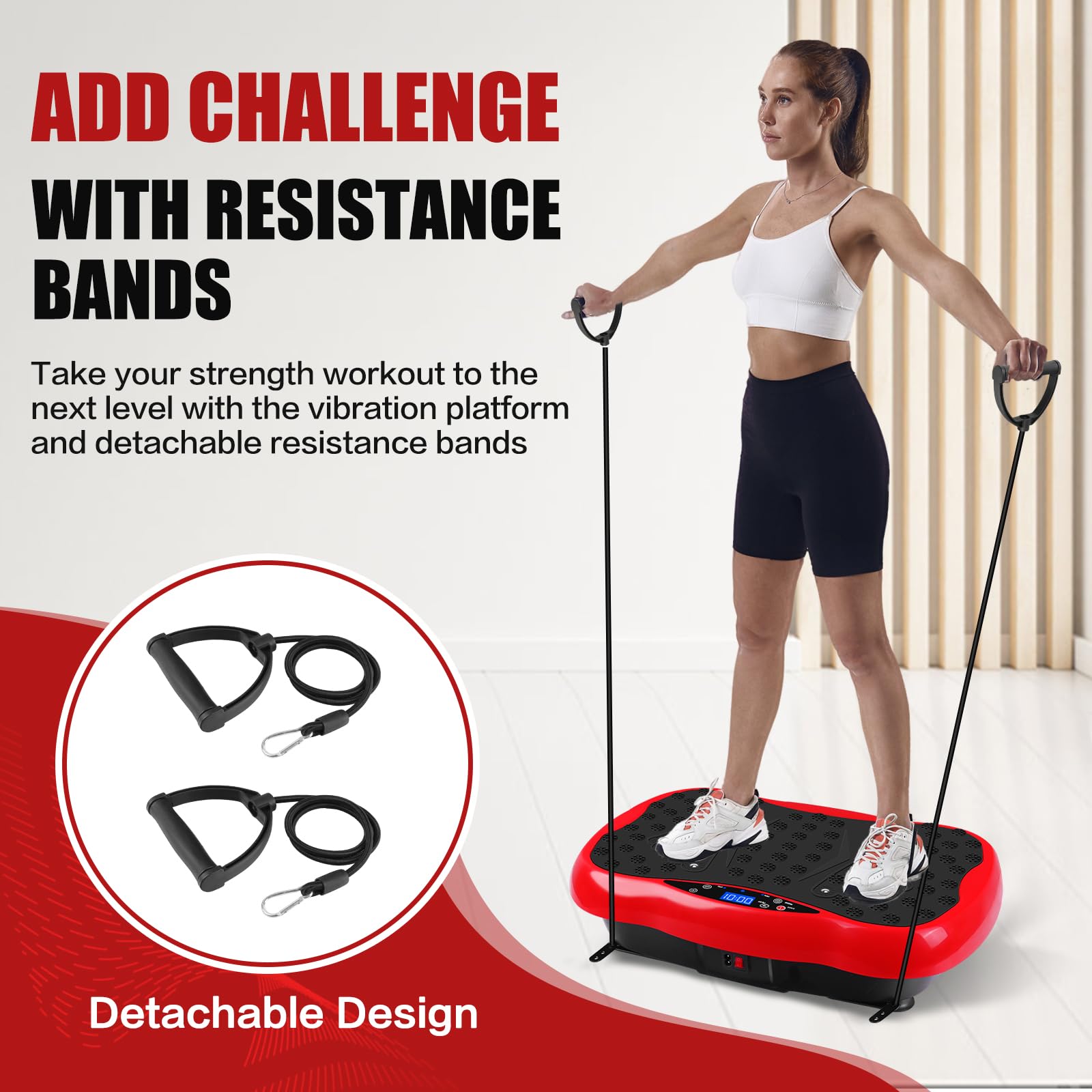 **Full Body Vibration Plate Exercise Machine for Weight Loss & Home Fitness – Portable Vibration Platform with Resistance Bands & Remote – Lymphatic Drainage & Muscle Recovery – Perfect for Home Gym, Workouts & Relaxation**