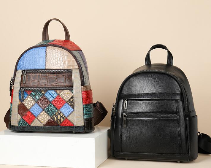 Women's Small Colorful Crocodile Leather Backpack Purse - Stylish & Durable for Travel, Work & Everyday Use