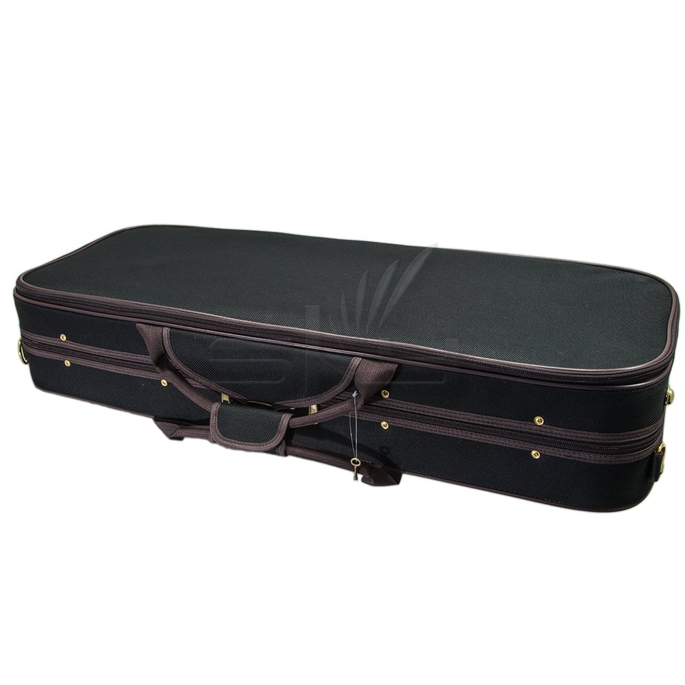 Paititi 15 Inch Professional Oblong Viola Hard Case - Lightweight with Hygrometer, Black/Brown - Perfect for Musicians, Travel & Storage