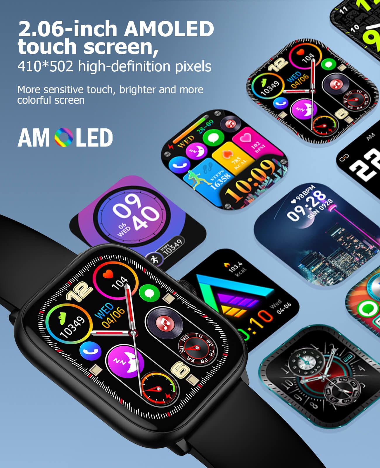 EarlySincere Smart Watch with Bluetooth Calling, 2.06