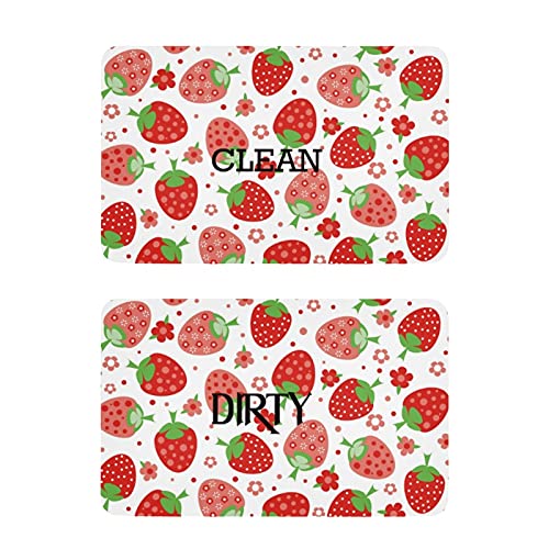 2-Pack Xigua Strawberry Refrigerator Magnets - Decorative Square Fridge Magnets for Kitchen, Office, Locker & Whiteboard | Dishwasher Safe Home Decor (Perfect for Fridge Organization & Memo Boards)