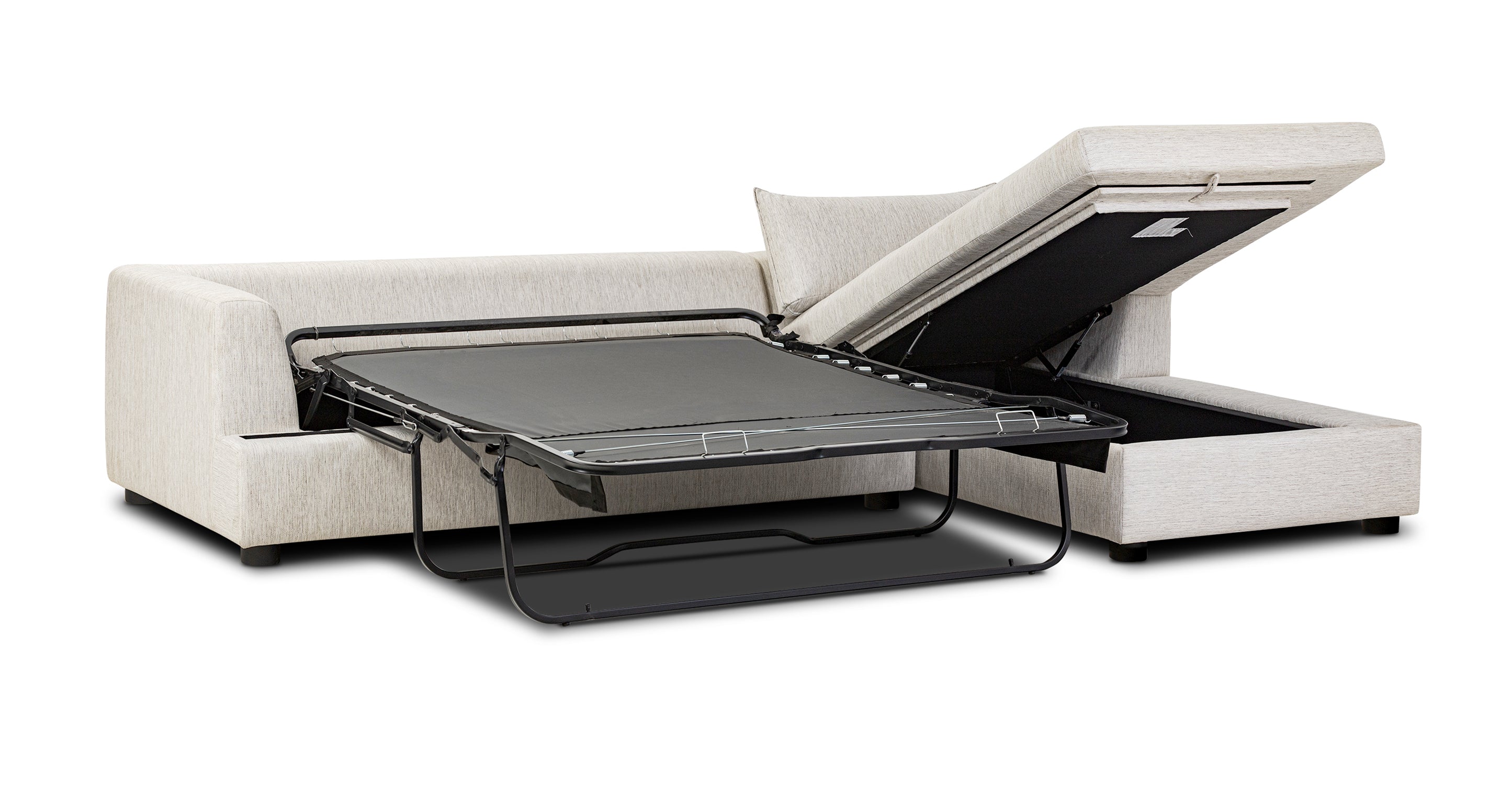 Milo Right Facing Sleeper Sectional Sofa with Chaise - Modern L-Shaped Couch for Small Spaces - Perfect for Living Room, Apartment, and Home Theater Comfort