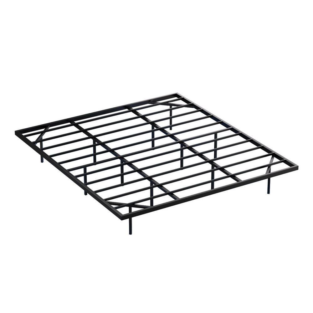 King Size Bed Frame - Floating Metal Platform Bed with Smart LED Lights, Sturdy Steel Construction, Noise-Free Design, Tool-Free Assembly (300KG Capacity) - Perfect for Master Bedrooms, Guest Rooms & Luxury Hotels