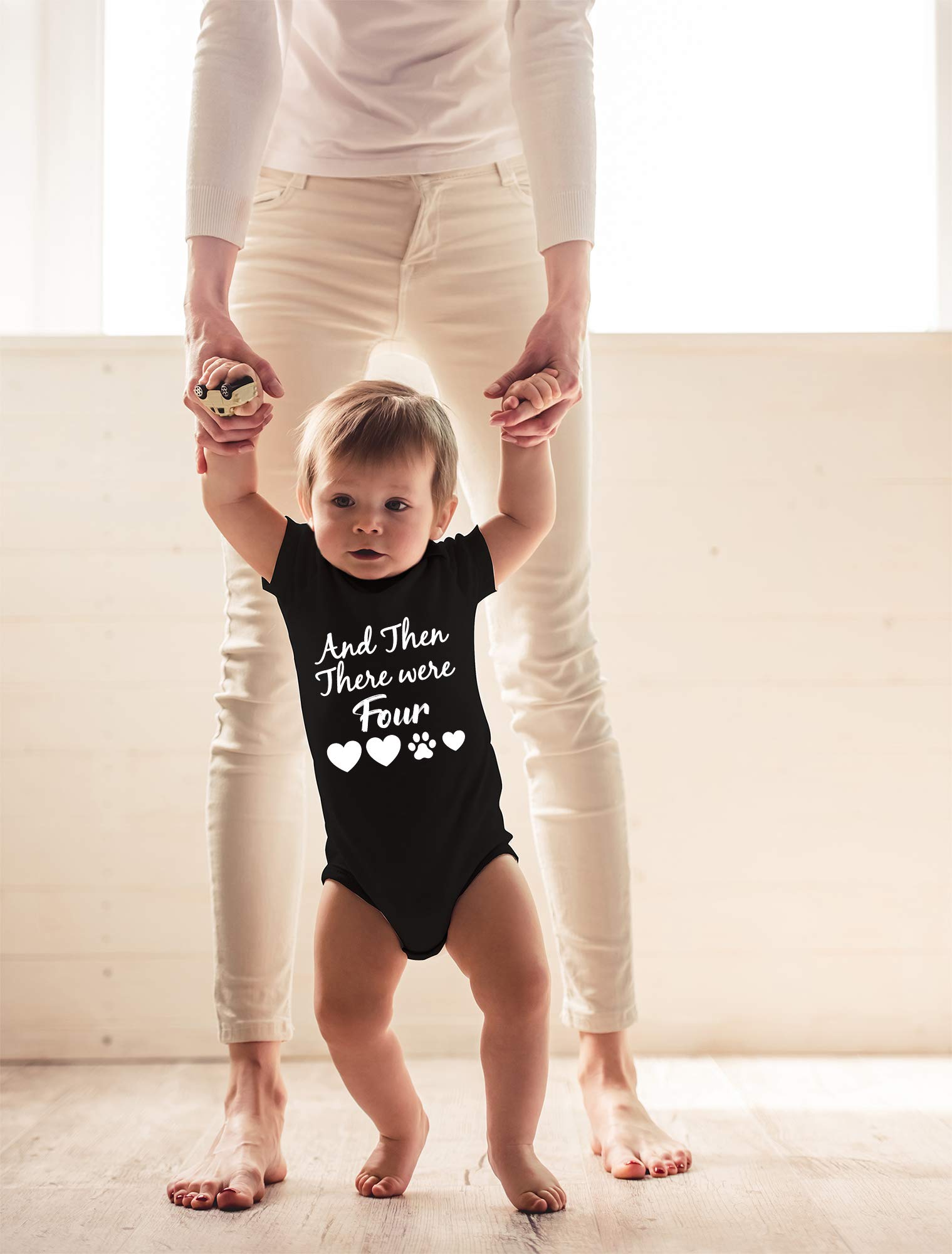 Funny Newborn Bodysuit Outfits for Boys & Girls | CBTwear And Then There Were Four Baby Clothes | Perfect for Photo Shoots, Baby Showers & First Outings