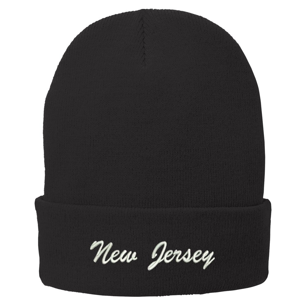 Trendy Embroidered Winter Beanie for Men & Women - Warm Folded Long Knit Hat - Cozy Cold Weather Accessory for Outdoor Activities, Skiing, and Casual Wear