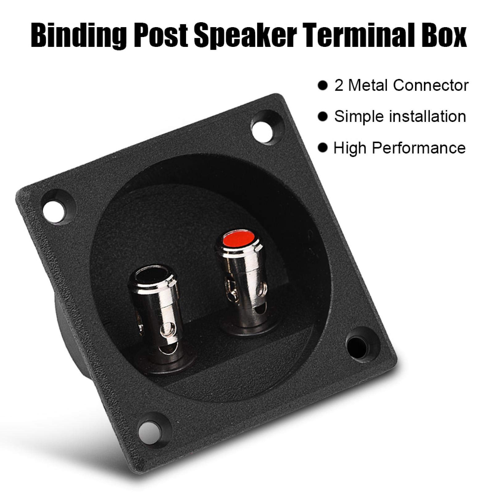 Easy Install Terminal Connector with 2 Mounting Holes - Black ABS Base & Metal Speaker Terminal for DIY Home Theater & Hotel Audio Systems - Perfect for Wall Mounting & Professional Audio Setups
