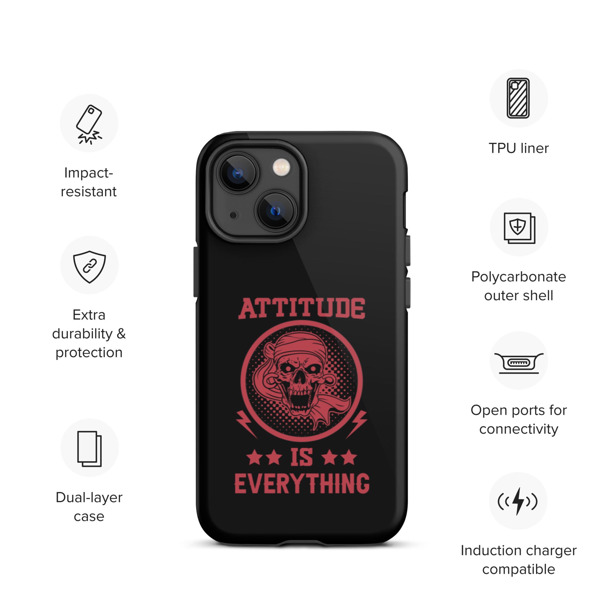 Attitude Is Everything - Durable & Shockproof iPhone Case for Protection - Perfect for Outdoor, Travel & Daily Use