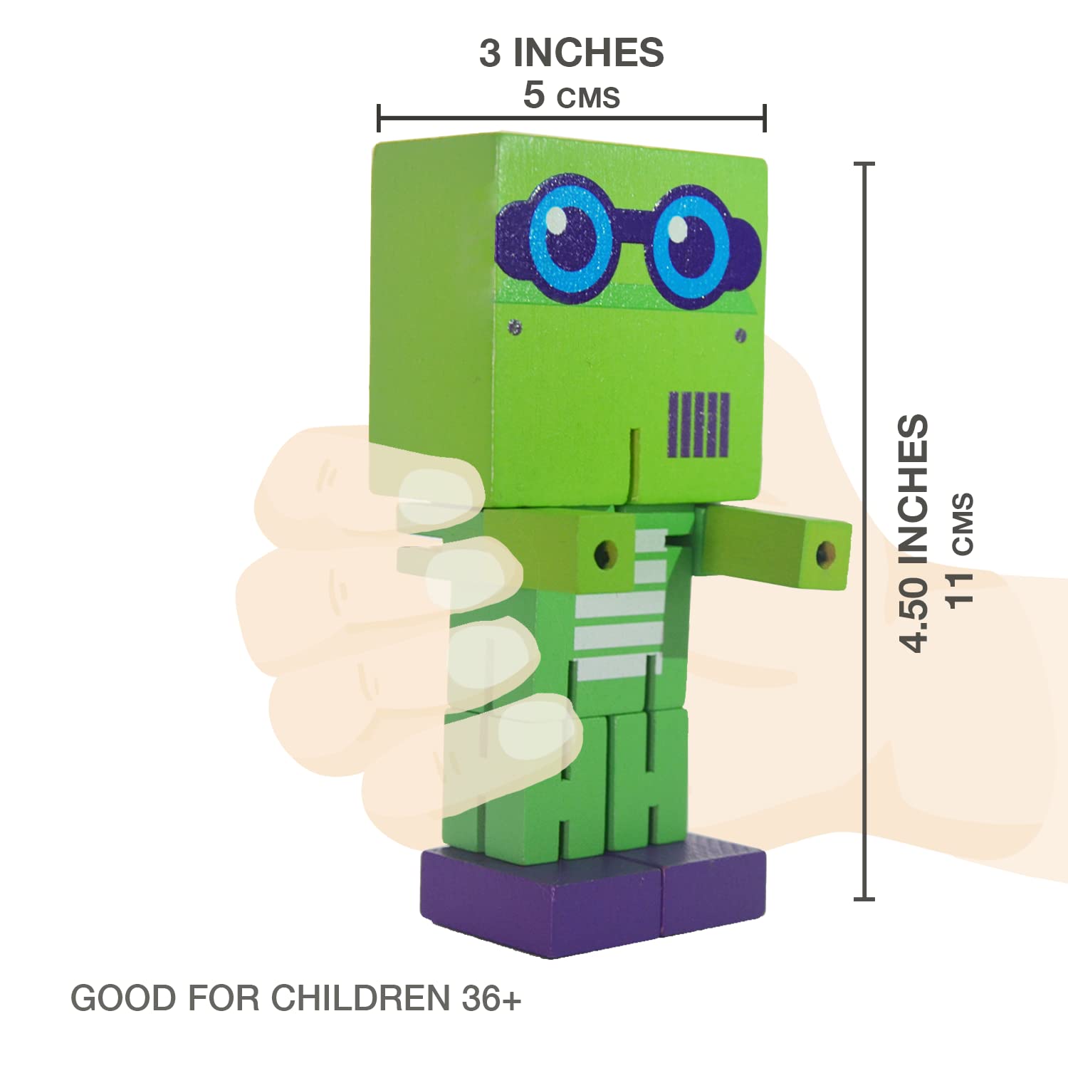 Wooden Robot Toy - Cubebot Transforming Puzzle Cube for Kids & Adults | Fidget Toy, Stacking Robot, Brain Teaser | Perfect for Stress Relief, Office Desk & STEM Learning